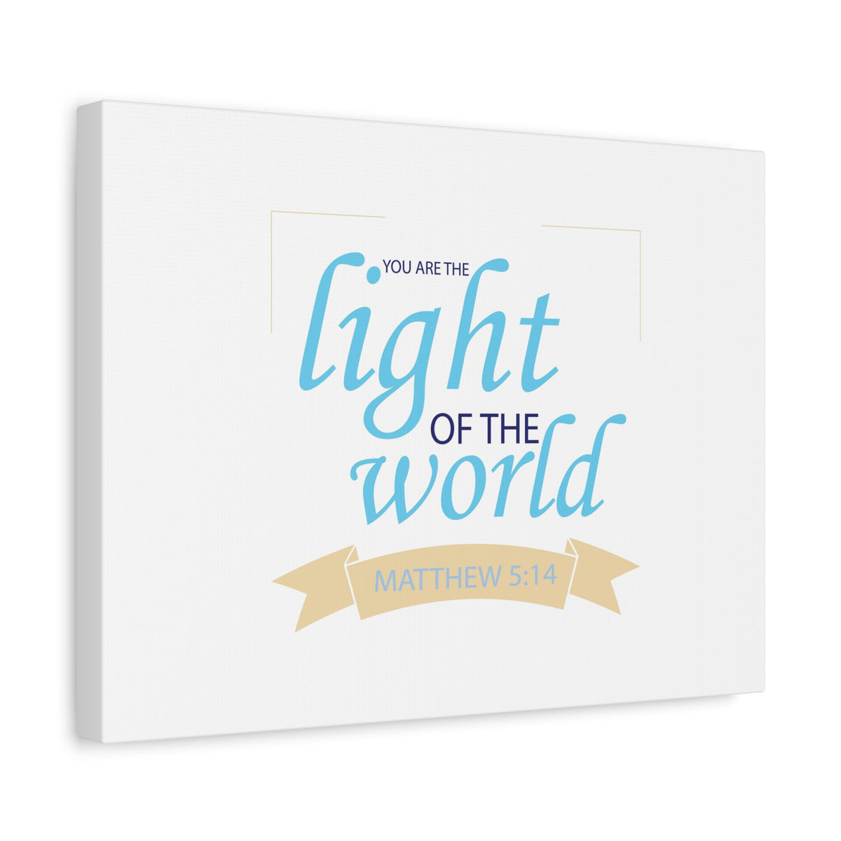 Scripture Canvas Light Of The World Matthew 5:14 Christian Wall Art Bible Verse Print Ready to Hang-Express Your Love Gifts