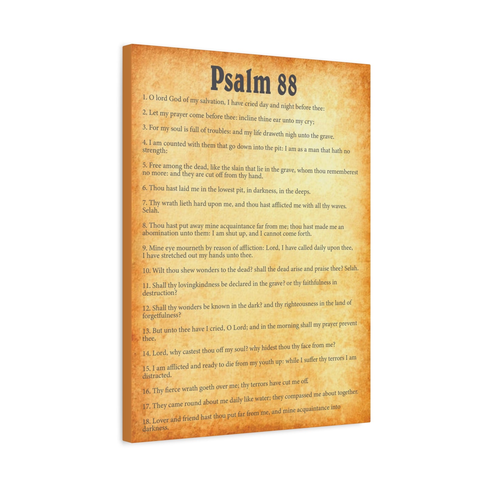 Scripture Walls Psalm 88 Gold Bible Chapter Canvas Christian Wall Art Ready to Hang-Express Your Love Gifts