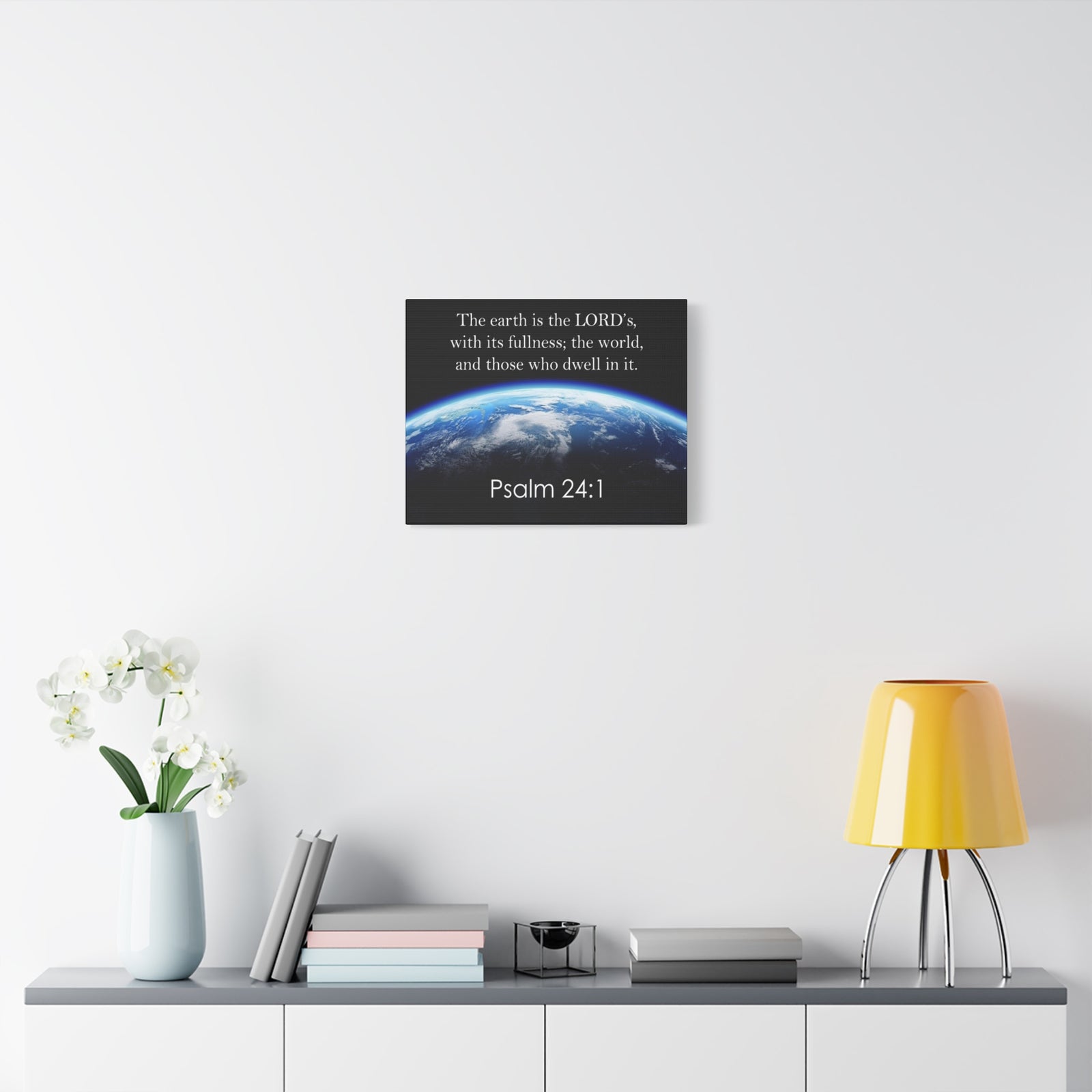 Scripture Walls Psalm 24:1 The Earth is the Lord's Christian Wall Art Print Ready to Hang Unframed-Express Your Love Gifts