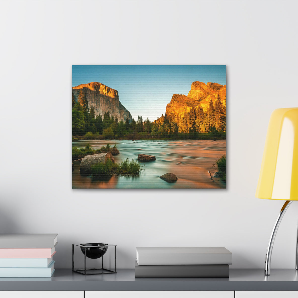 Mountain Valley Golden Hour Nature Wilderness Photography Canvas Wall Art for Home Decor Ready-to-Hang-Express Your Love Gifts