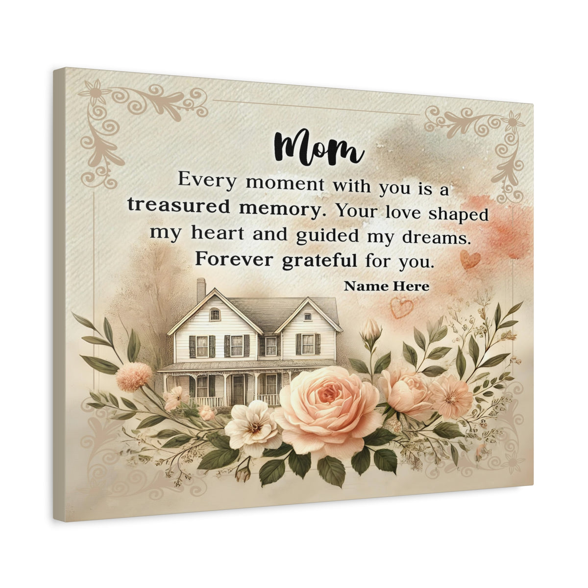 Personalized To Mom Treasured Memory Inspirational Quote – Elegant Home Décor-Express Your Love Gifts