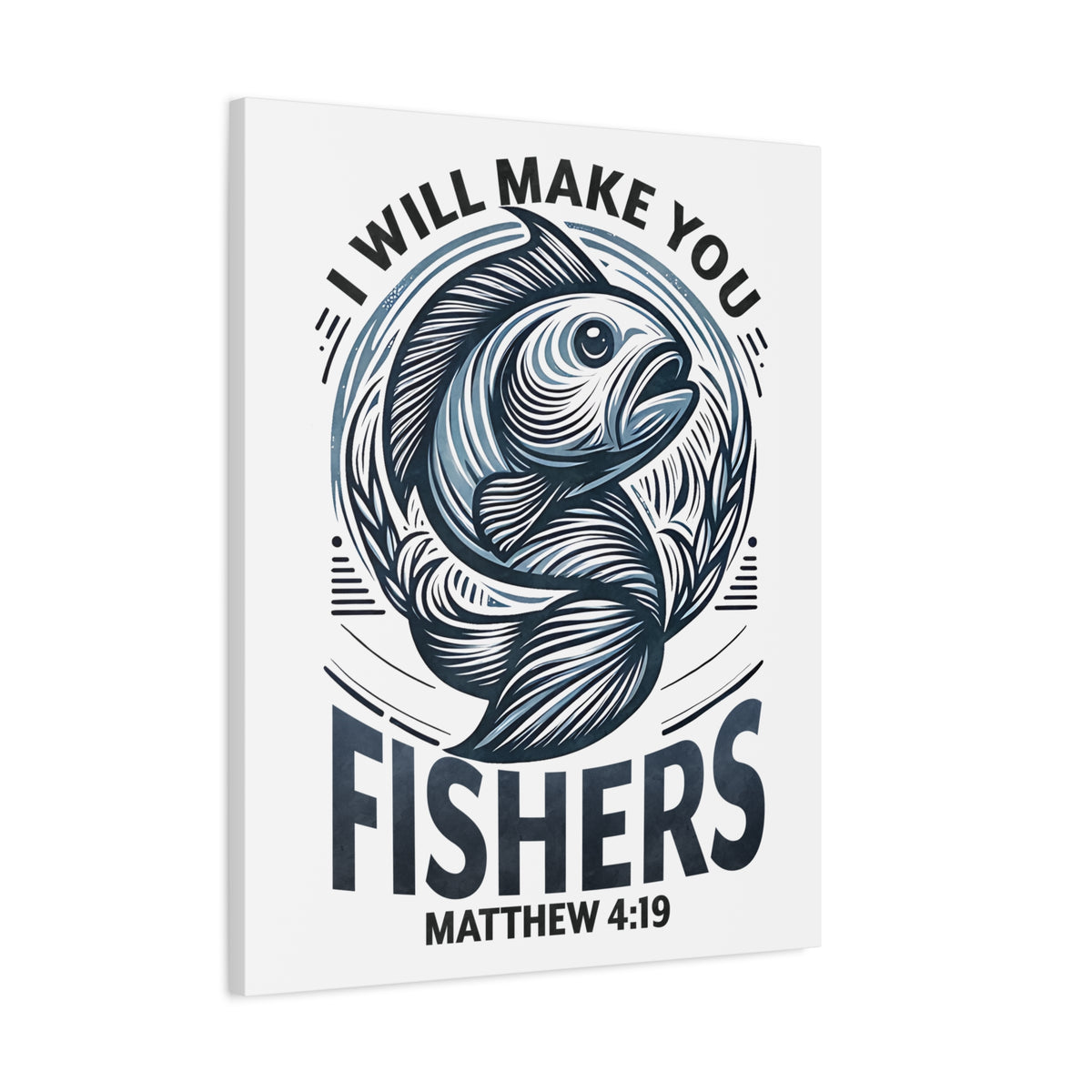 Scripture Walls Matthew 4:19 I Will Make You Fishers Bible Verse Canvas Christian Wall Art Ready to Hang Unframed-Express Your Love Gifts