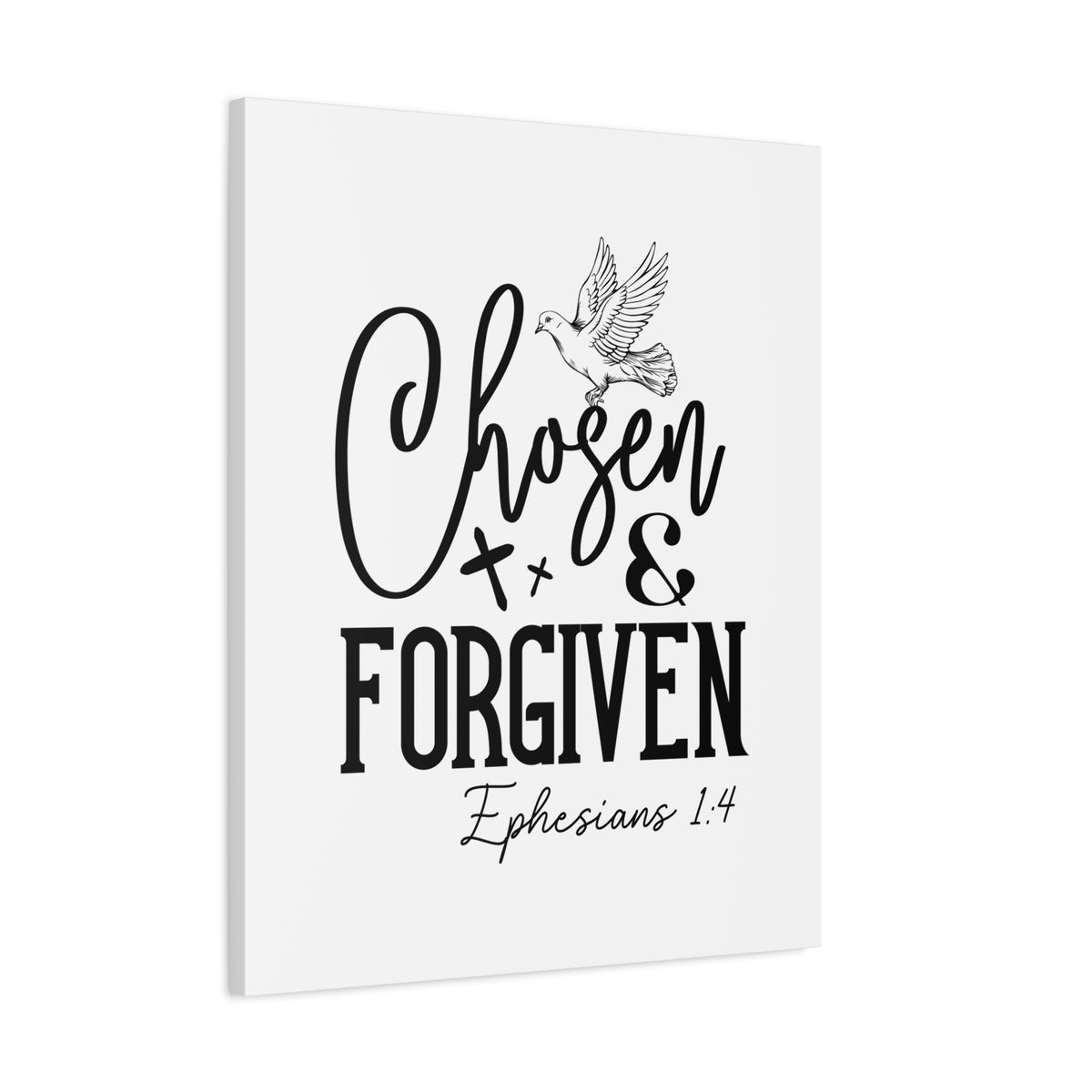 Scripture Walls Ephesians 1:4 Chosen & Forgiven Bible Verse Canvas Christian Wall Art Ready to Hang Unframed-Express Your Love Gifts