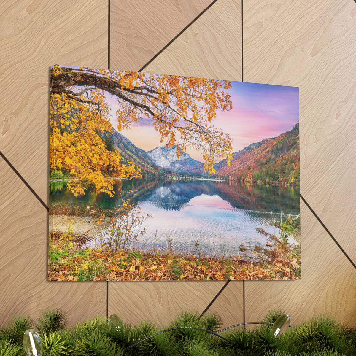 Stunning Autumn Scene Forest Floral Nature Photography Canvas Wall Art for Home Decor Ready-to-Hang-Express Your Love Gifts