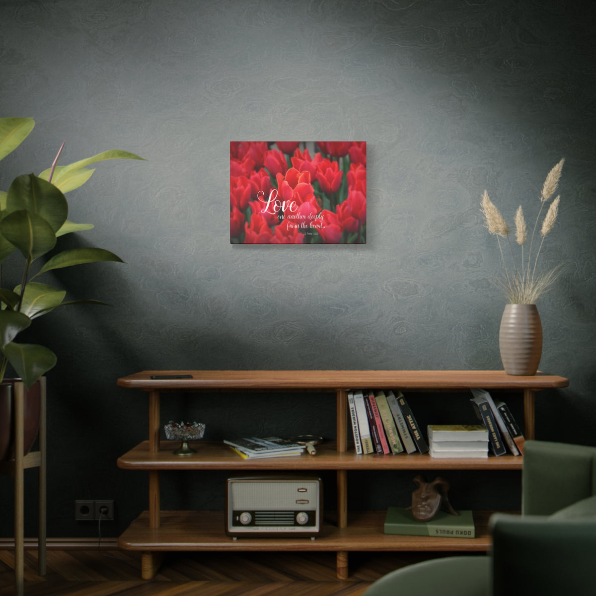 Scripture Canvas From The Heart 1 Peter 1:22 Christian Wall Art Bible Verse Print Ready to Hang-Express Your Love Gifts