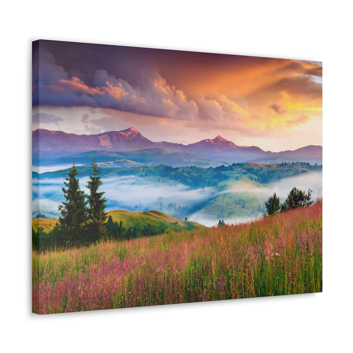 Majestic Mountain Mystic Forest Nature Wilderness Photography Canvas Wall Art for Home Decor Ready-to-Hang-Express Your Love Gifts