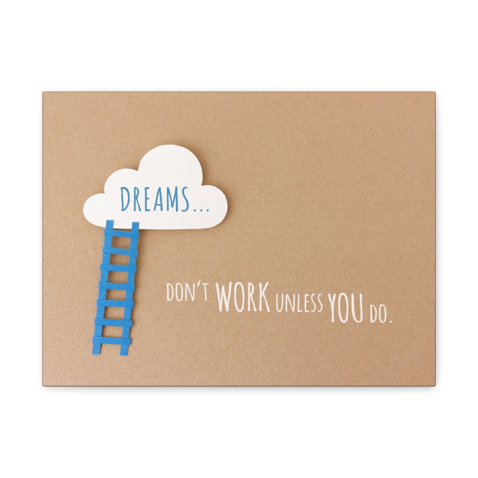 Inspirational Quote Canvas Dreams Don't Work Unless You Do Wall Art Motivational Motto Inspiring Prints Artwork Decor Ready to Hang-Express Your Love Gifts