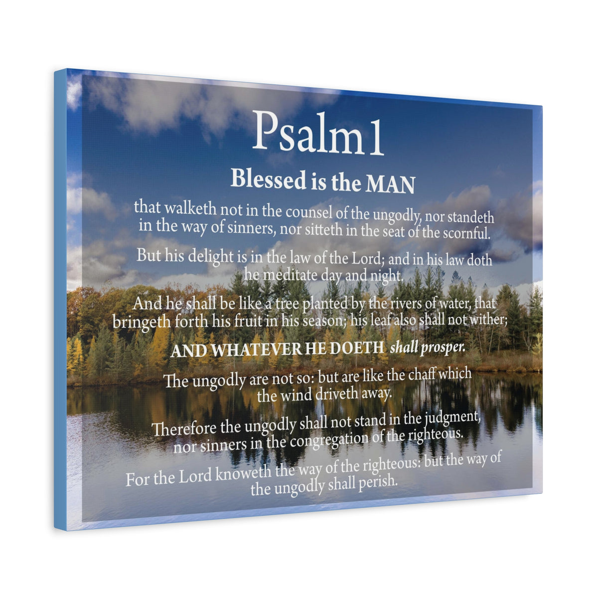 Scripture Walls Psalm 1 Way to Righteousness Bible Verse Canvas Christian Wall Art Ready to Hang Unframed-Express Your Love Gifts