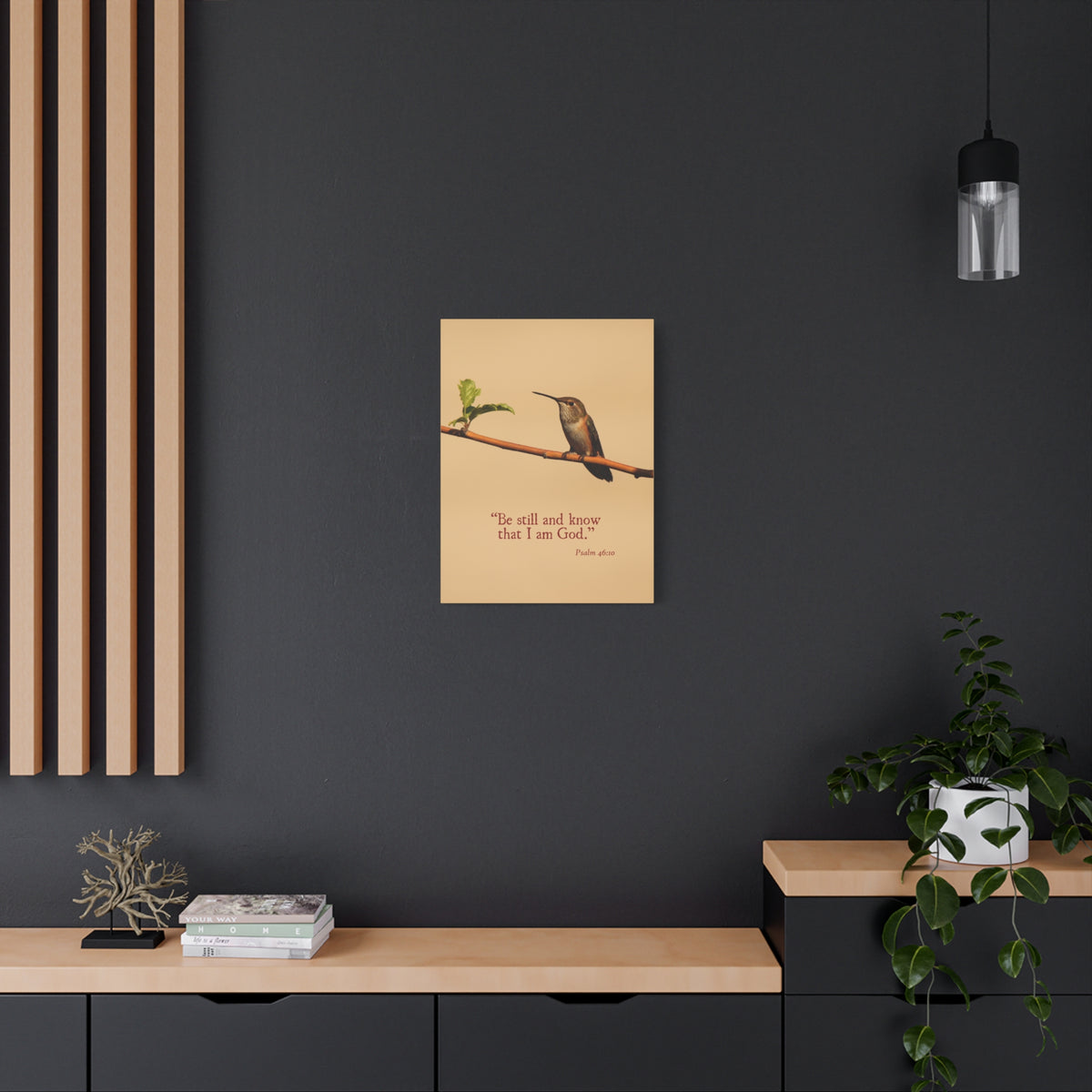 Scripture Canvas Know That I Am God Psalm 46:10 Christian Wall Art Bible Verse Print Ready to Hang-Express Your Love Gifts