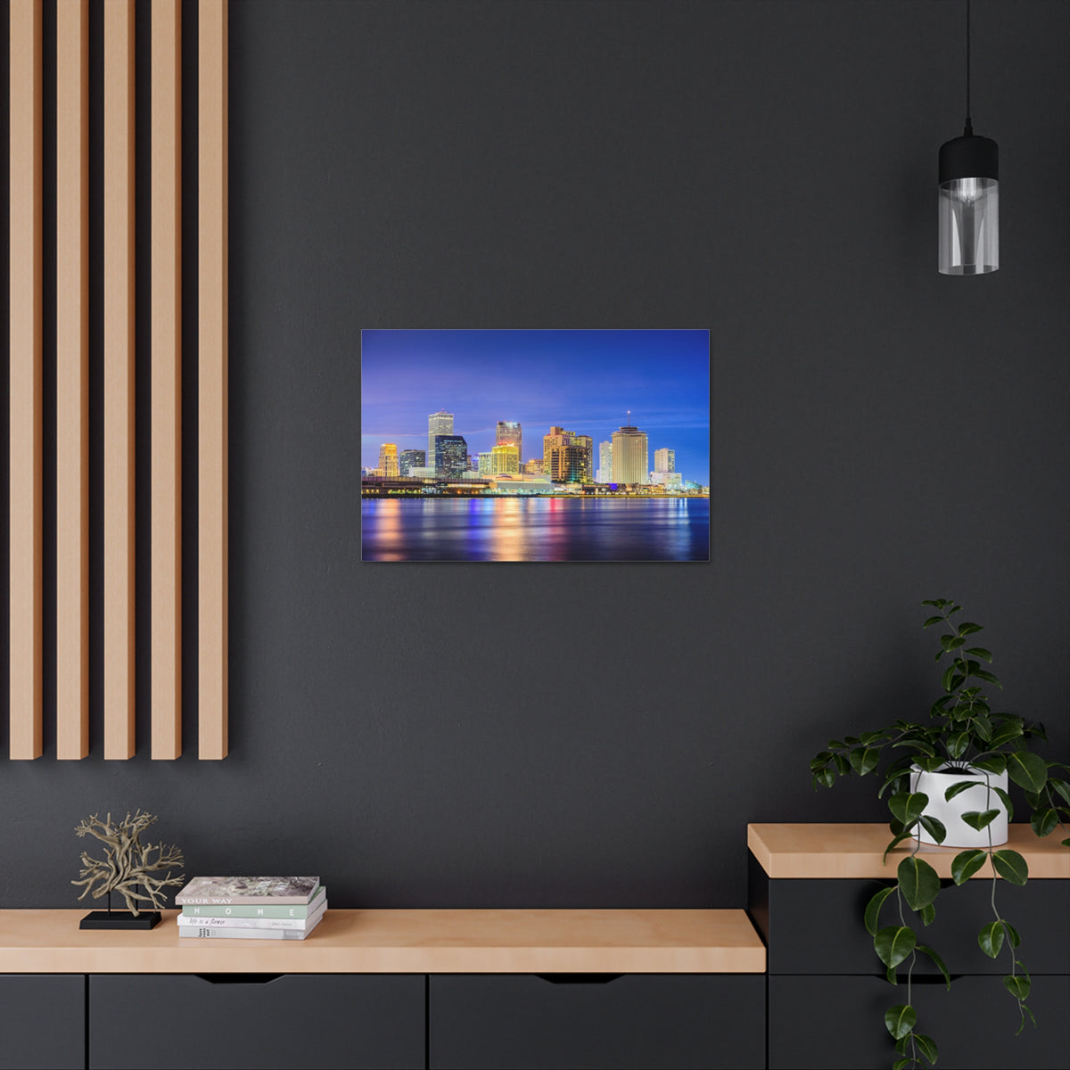 New Orleans Night Skyline Canvas Artwork High-Quality Breathtaking Stunning Cityscape for Home Decor Ready to Hang-Express Your Love Gifts