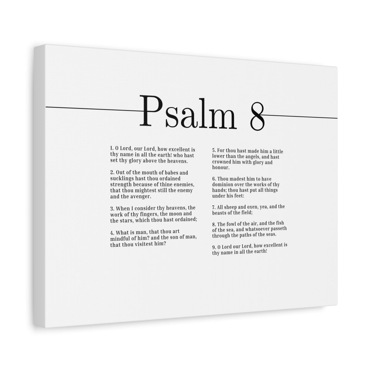 Scripture Canvas Glory Above The Heavens Psalm 8 Christian Wall Art Bible Verse Print Ready to Hang-Express Your Love Gifts