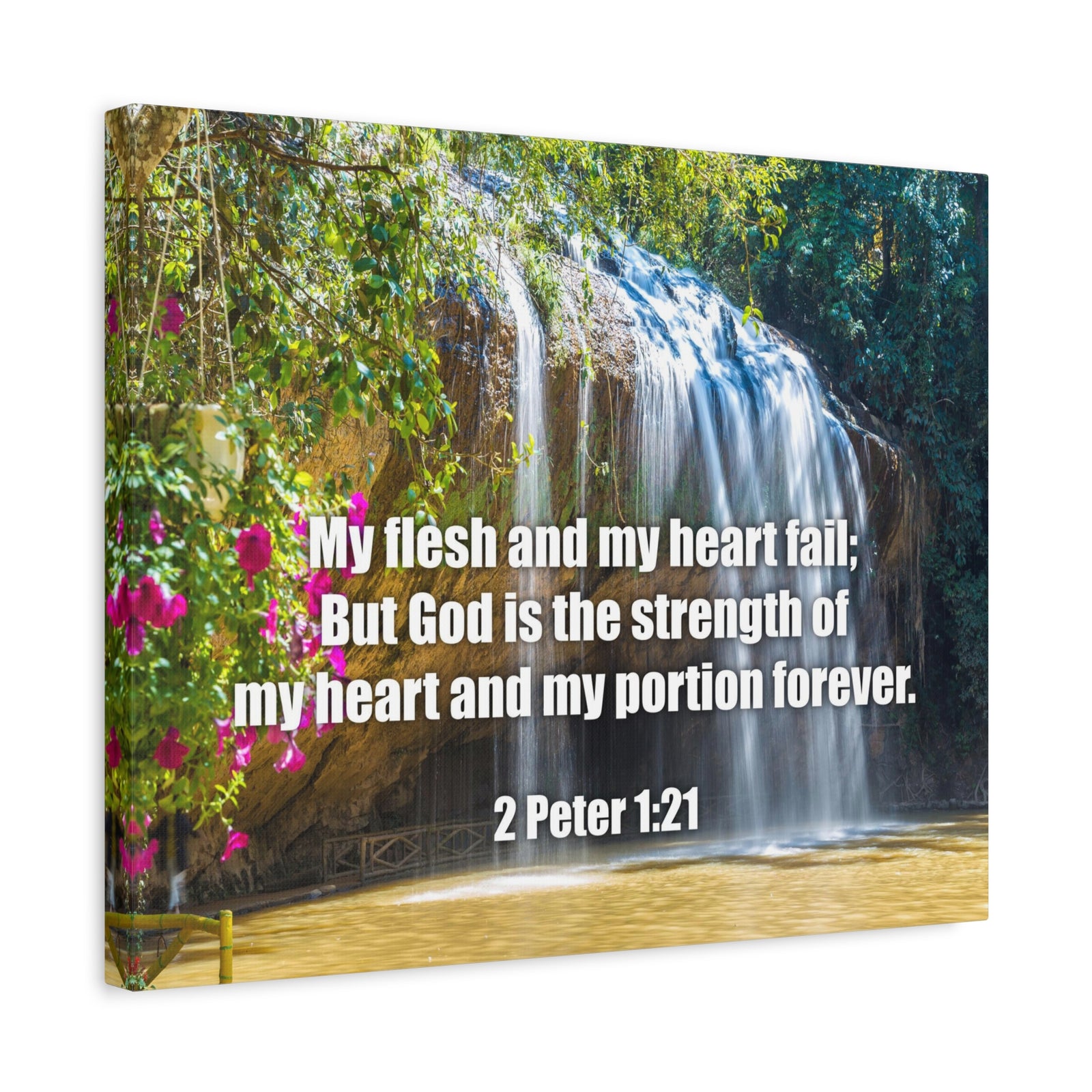 Scripture Canvas My Flesh and My Heart Psalm 73:26 Christian Wall Art Bible Verse Print Ready to Hang-Express Your Love Gifts