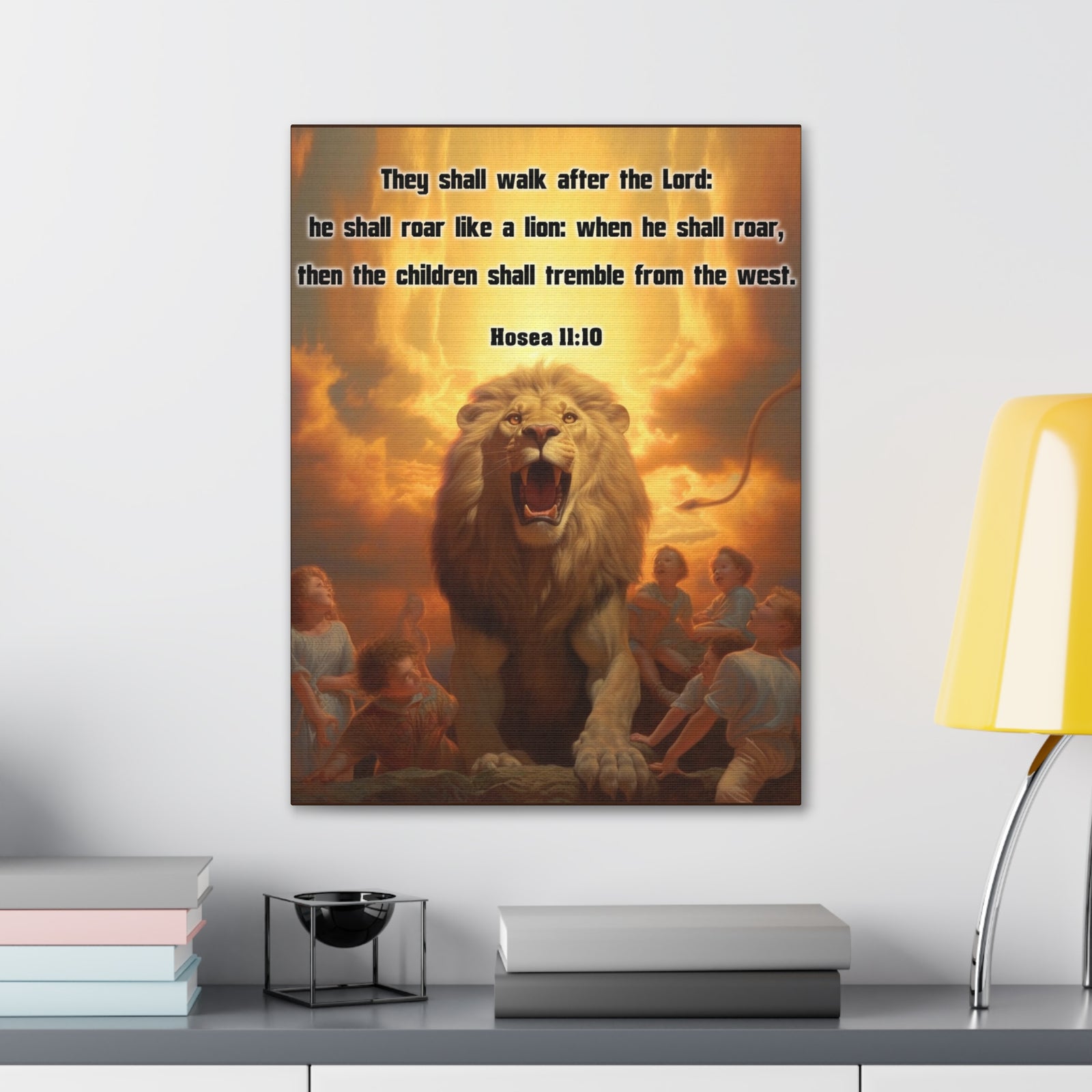 Scripture Walls They Shall Walk After the Lord Hosea 11:10 Christian Wall Art Print Ready to Hang Unframed-Express Your Love Gifts