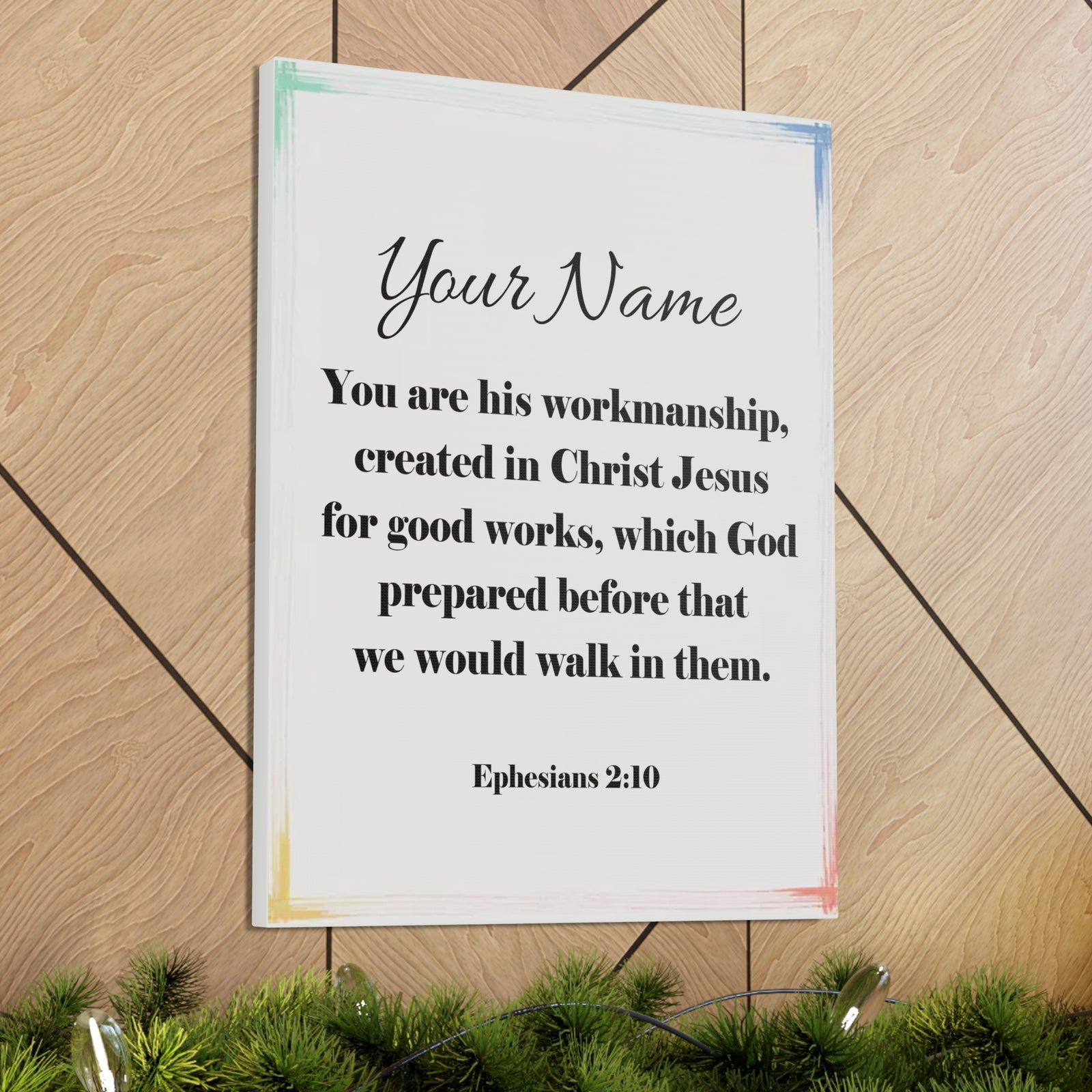 Scripture Walls Personalized Ephesians 2:10 Bible Chapter Canvas Christian Wall Art Ready to Hang-Express Your Love Gifts