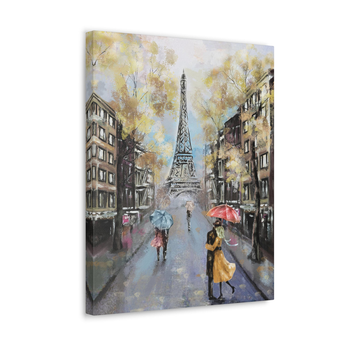 Eiffel Tower Romantic French Couple France Canvas Artwork High-Quality Breathtaking French City for Home Decor Ready to Hang-Express Your Love Gifts