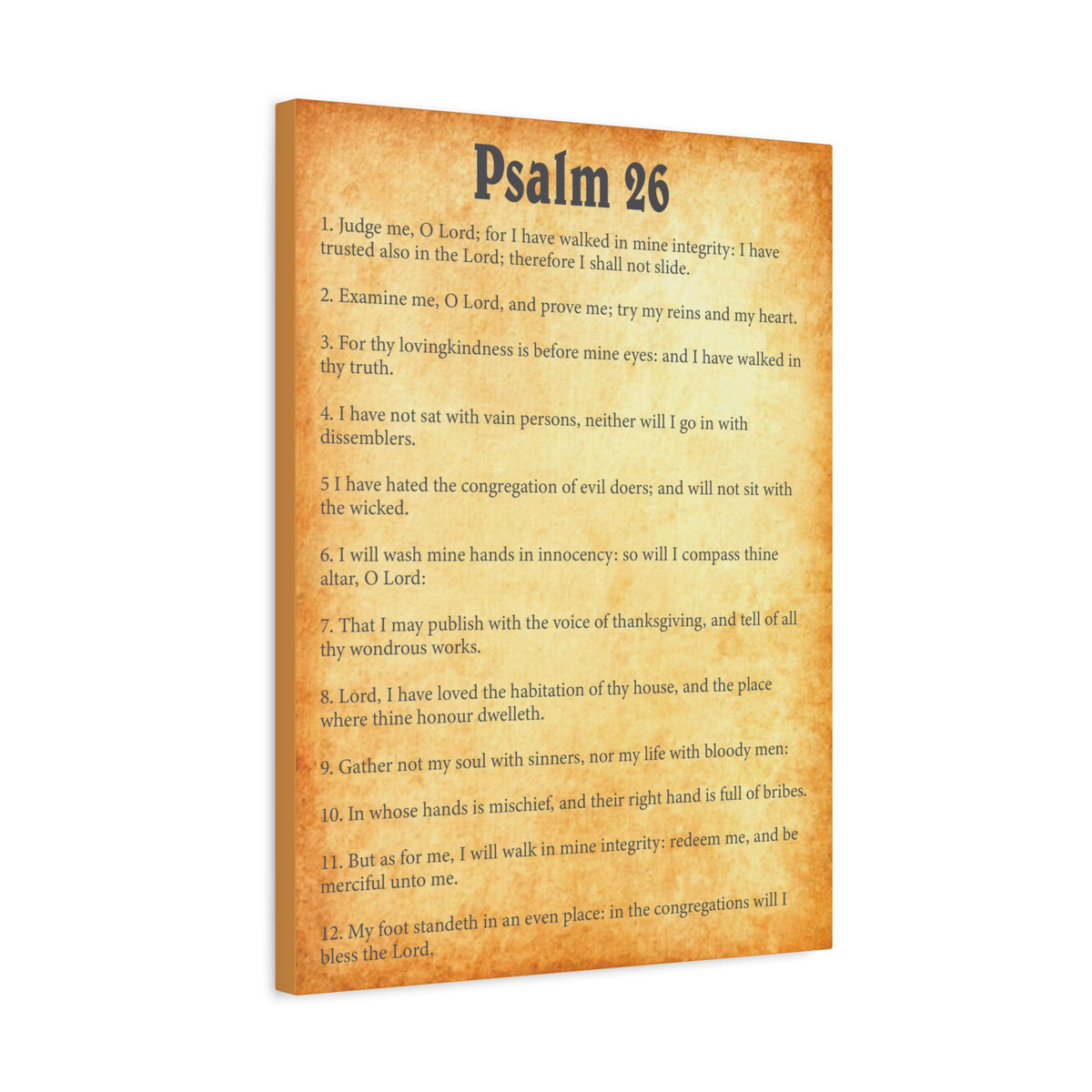 Scripture Walls Psalm 26 Gold Bible Chapter Canvas Christian Wall Art Ready to Hang-Express Your Love Gifts