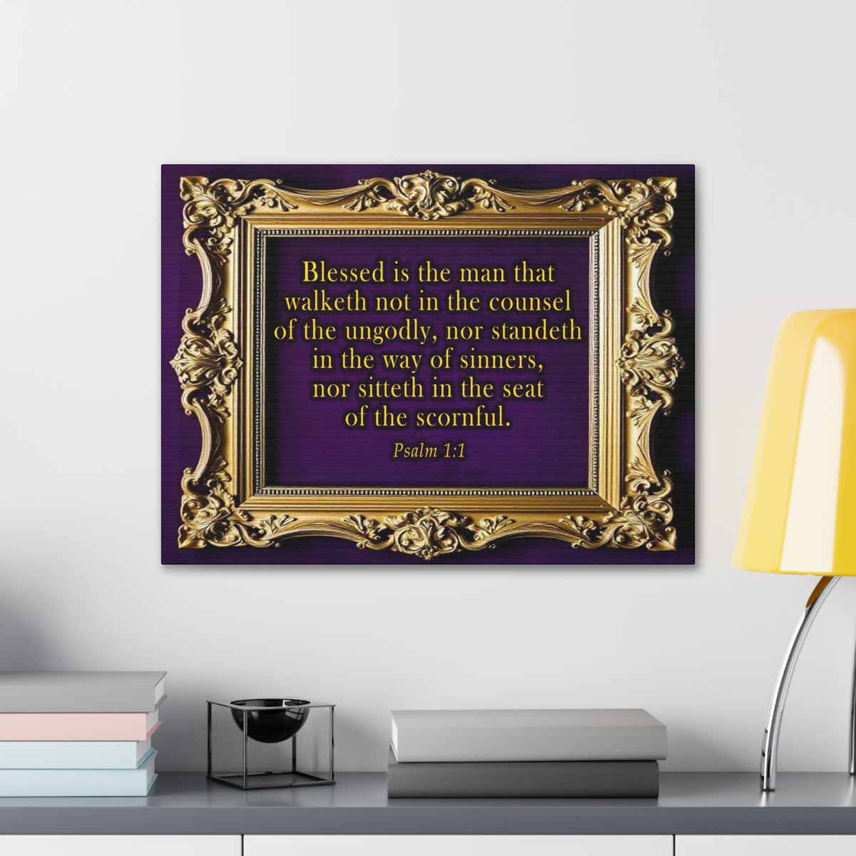 Scripture Walls Psalm 1:1 KJV Bible Verse Canvas Christian Wall Art Ready to Hang Unframed-Express Your Love Gifts