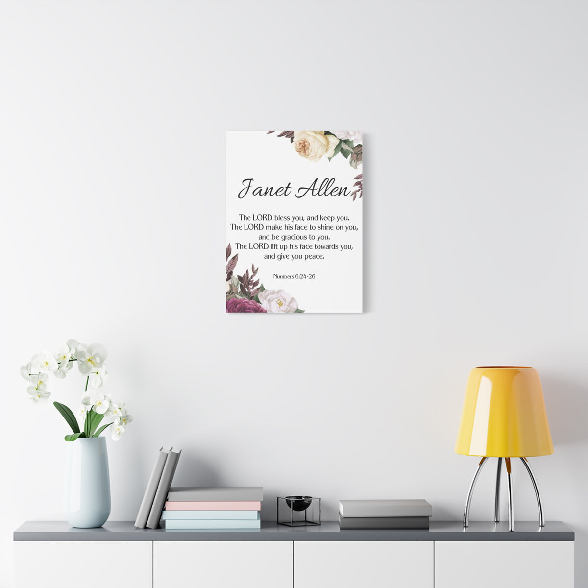 Scripture Walls Personalized Numbers 6:24-26 Bible Chapter Canvas Christian Wall Art Ready to Hang-Express Your Love Gifts