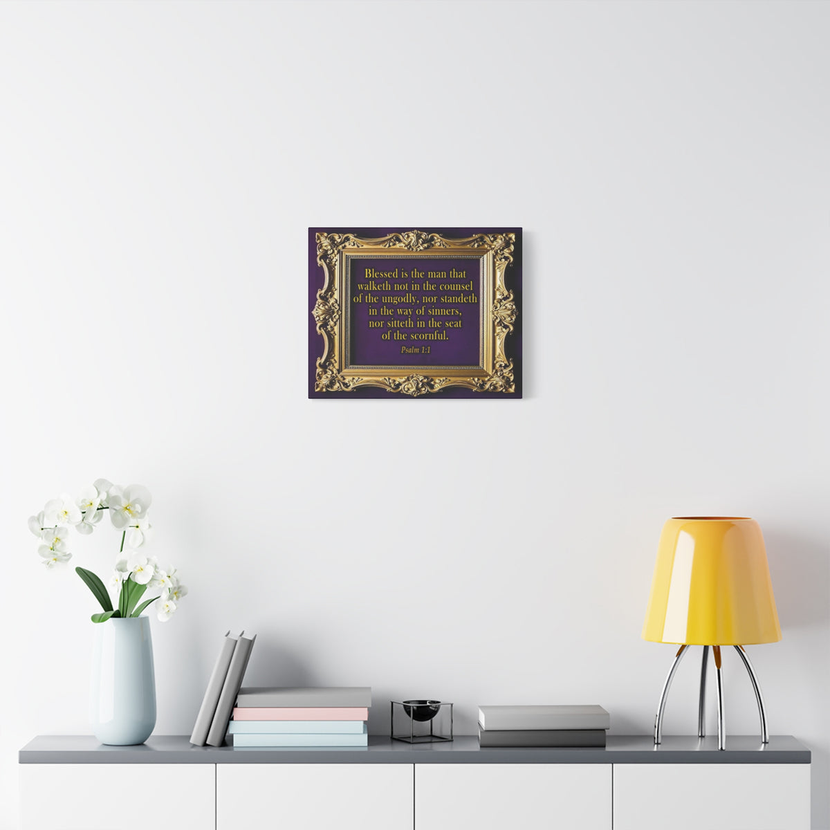 Scripture Walls Psalm 1:1 KJV Bible Verse Canvas Christian Wall Art Ready to Hang Unframed-Express Your Love Gifts
