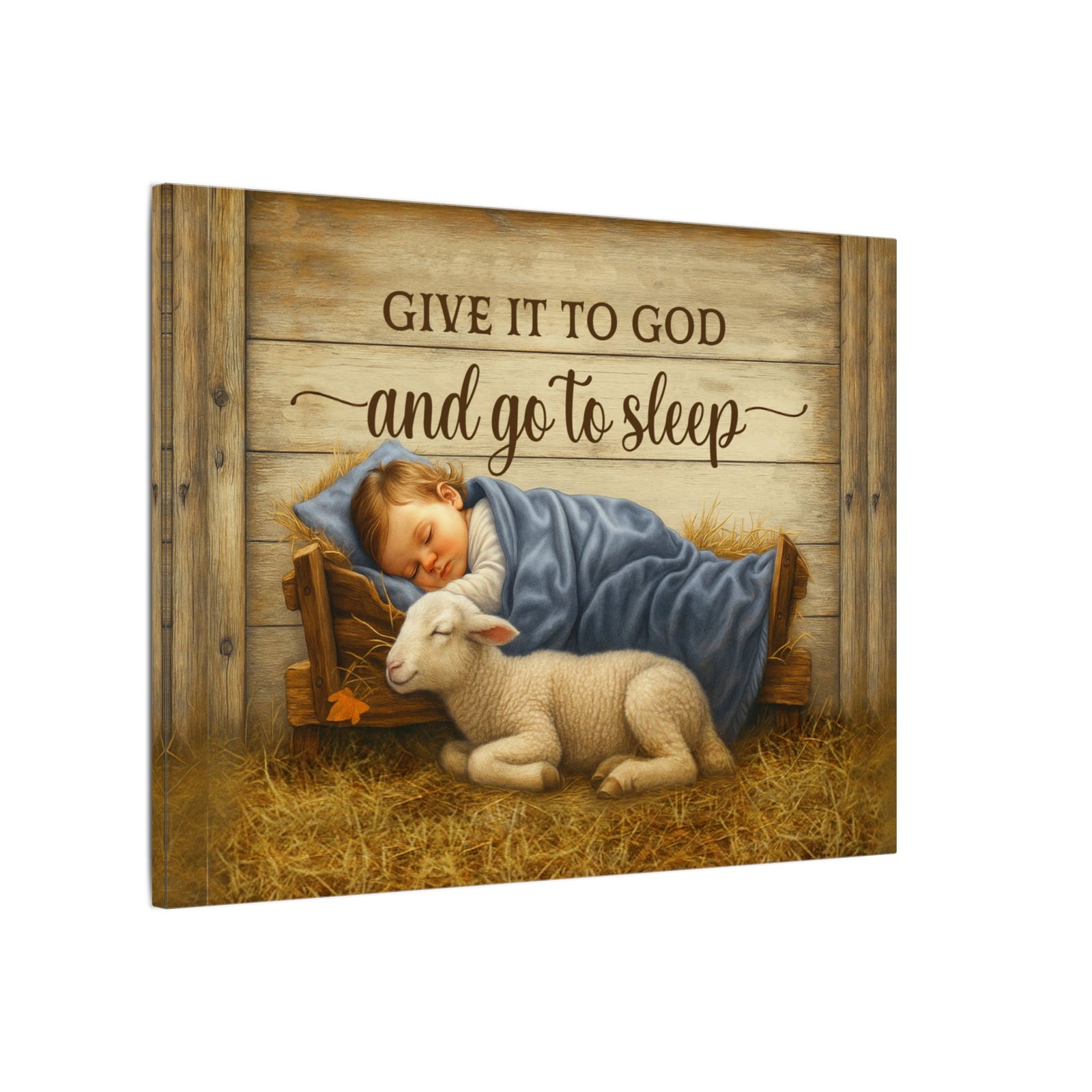 Scripture Walls Give it to God and go to Sleep Motivation Wall Decor for Home Office Gym Inspiring Success Quote Print Ready to Hang-Express Your Love Gifts