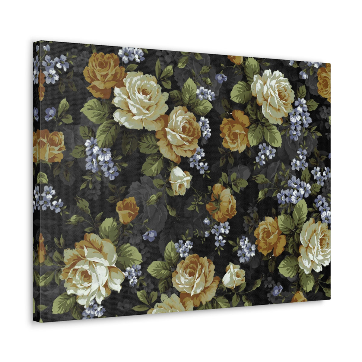 Monochrome Rose And Gray Small Flowers Flower Canvas Wall Art for Home Decor Ready-to-Hang-Express Your Love Gifts
