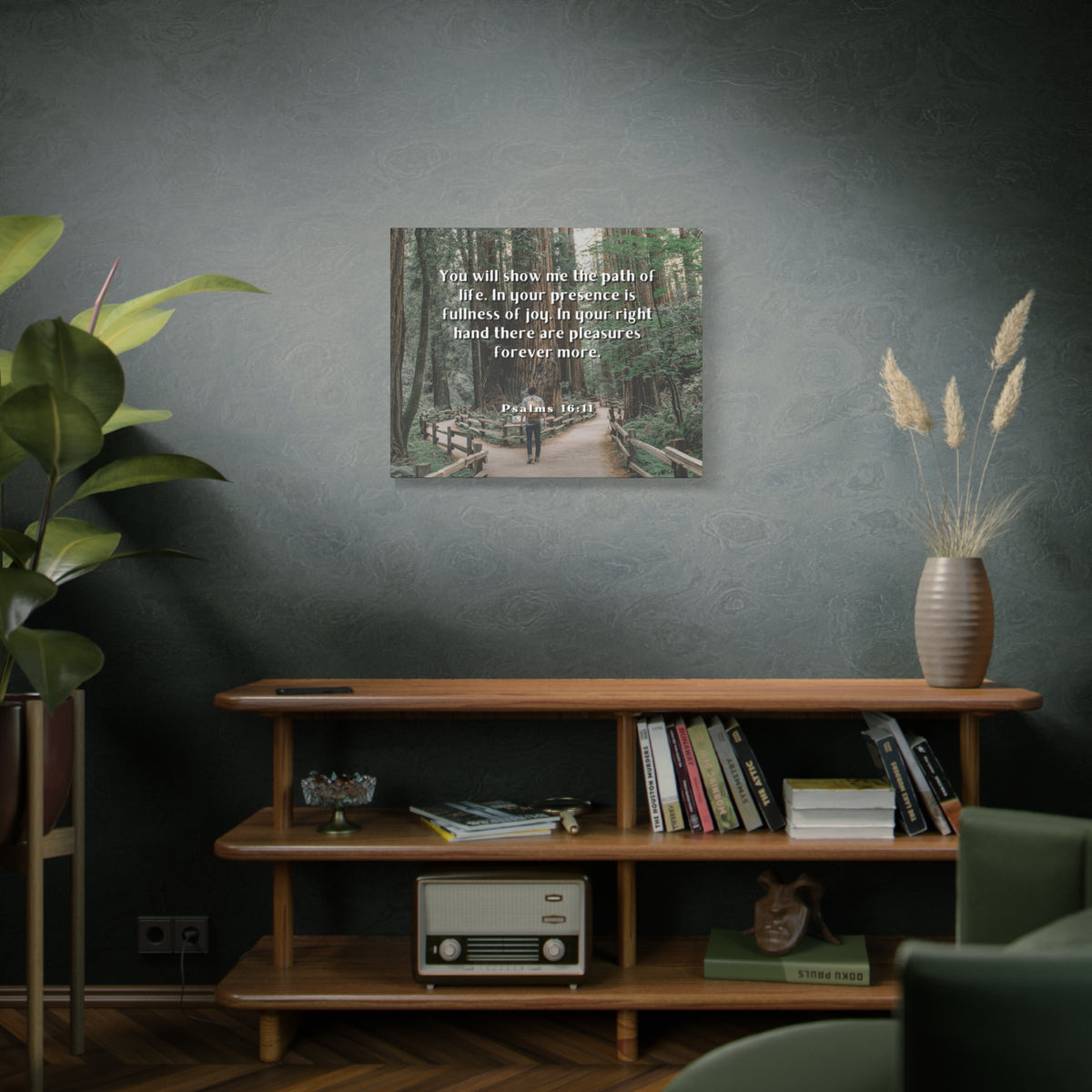 Scripture Canvas Path Of Life Psalms 16:11 Christian Wall Art Bible Verse Print Ready to Hang-Express Your Love Gifts
