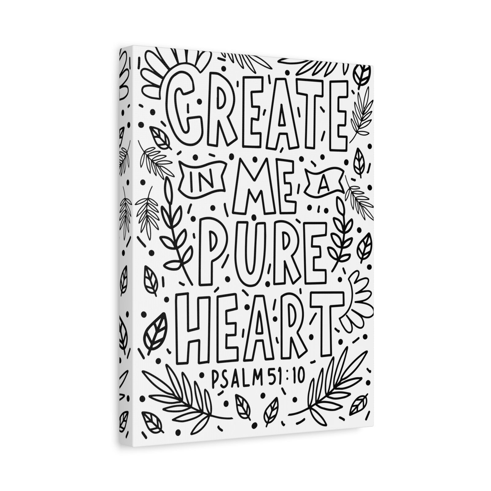 Scripture Canvas A Pure Heart Psalm 51:10 Christian Wall Art Bible Verse Print Ready to Hang-Express Your Love Gifts