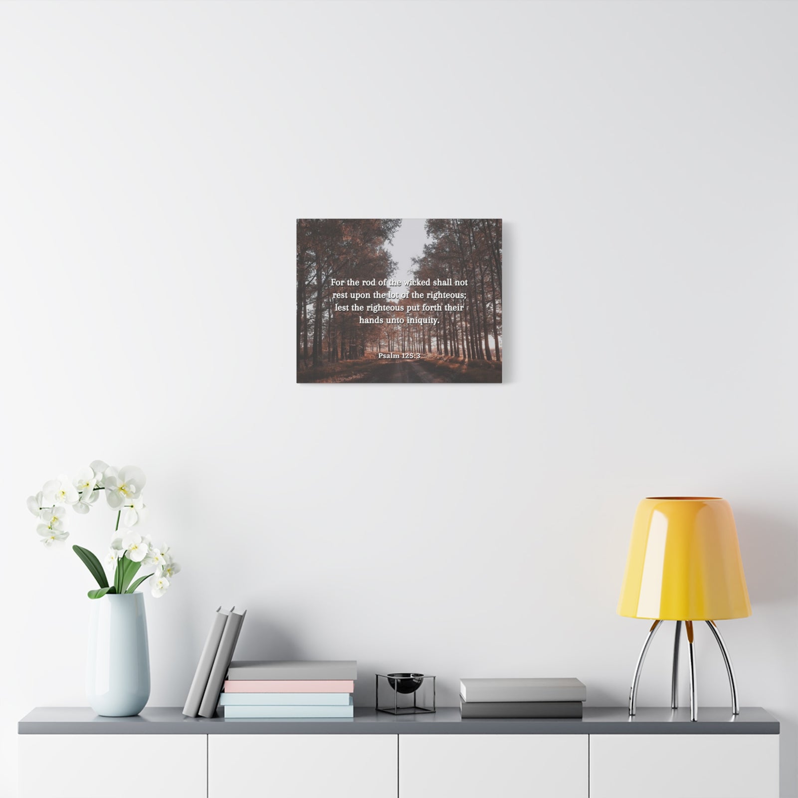 Scripture Canvas Righteous Psalm 125:3 Christian Wall Art Bible Verse Print Ready to Hang-Express Your Love Gifts