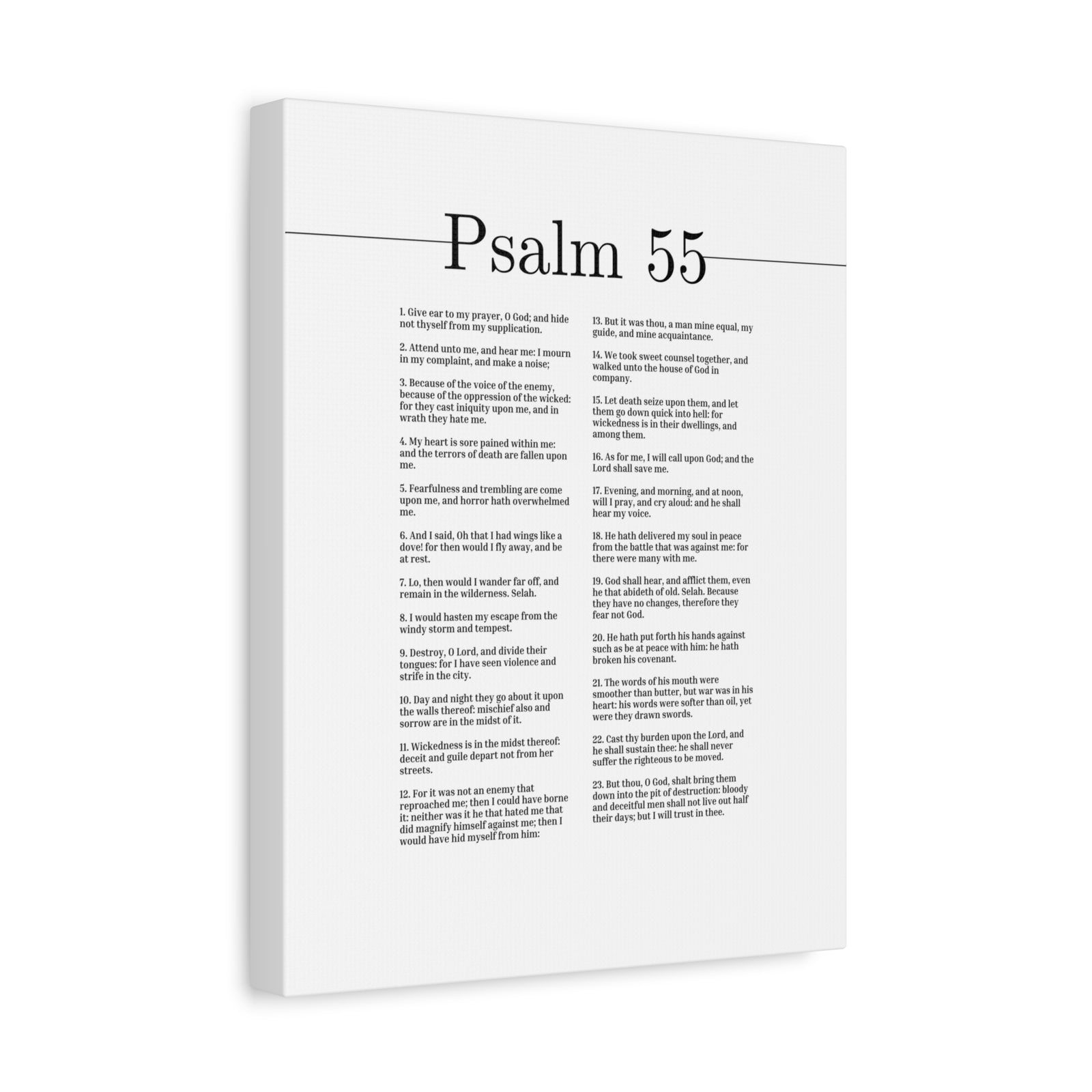 Scripture Canvas The Lord Shall Save Me Psalm 55 Christian Wall Art Bible Verse Print Ready to Hang-Express Your Love Gifts