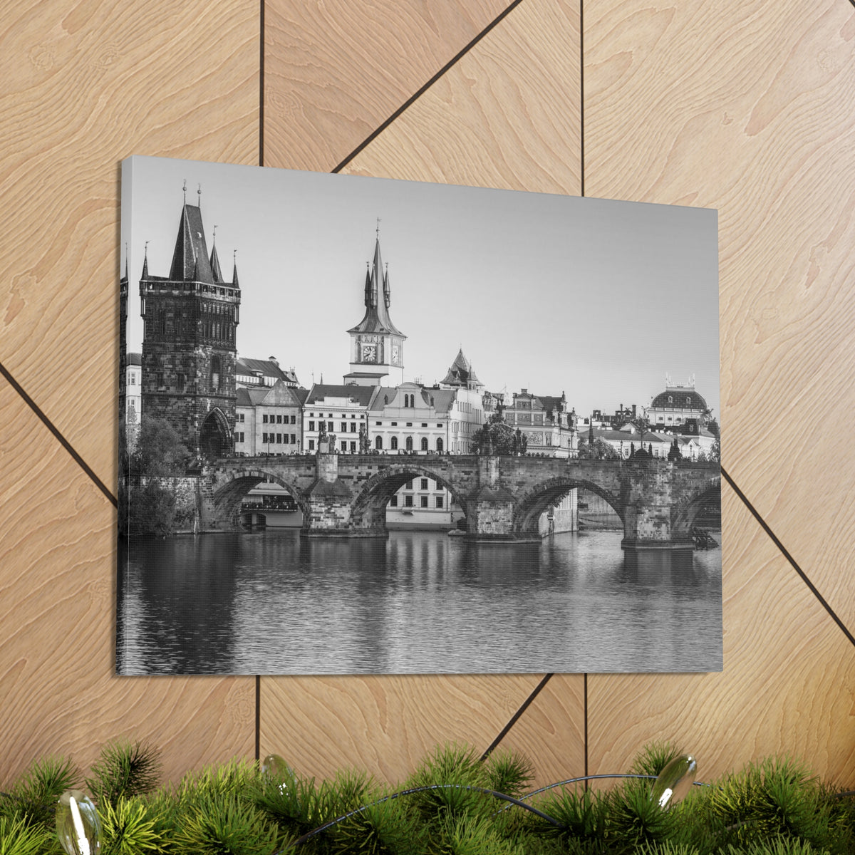 Prague Black And White Skyline Canvas Artwork High-Quality Breathtaking Stunning Cityscape for Home Decor Ready to Hang-Express Your Love Gifts