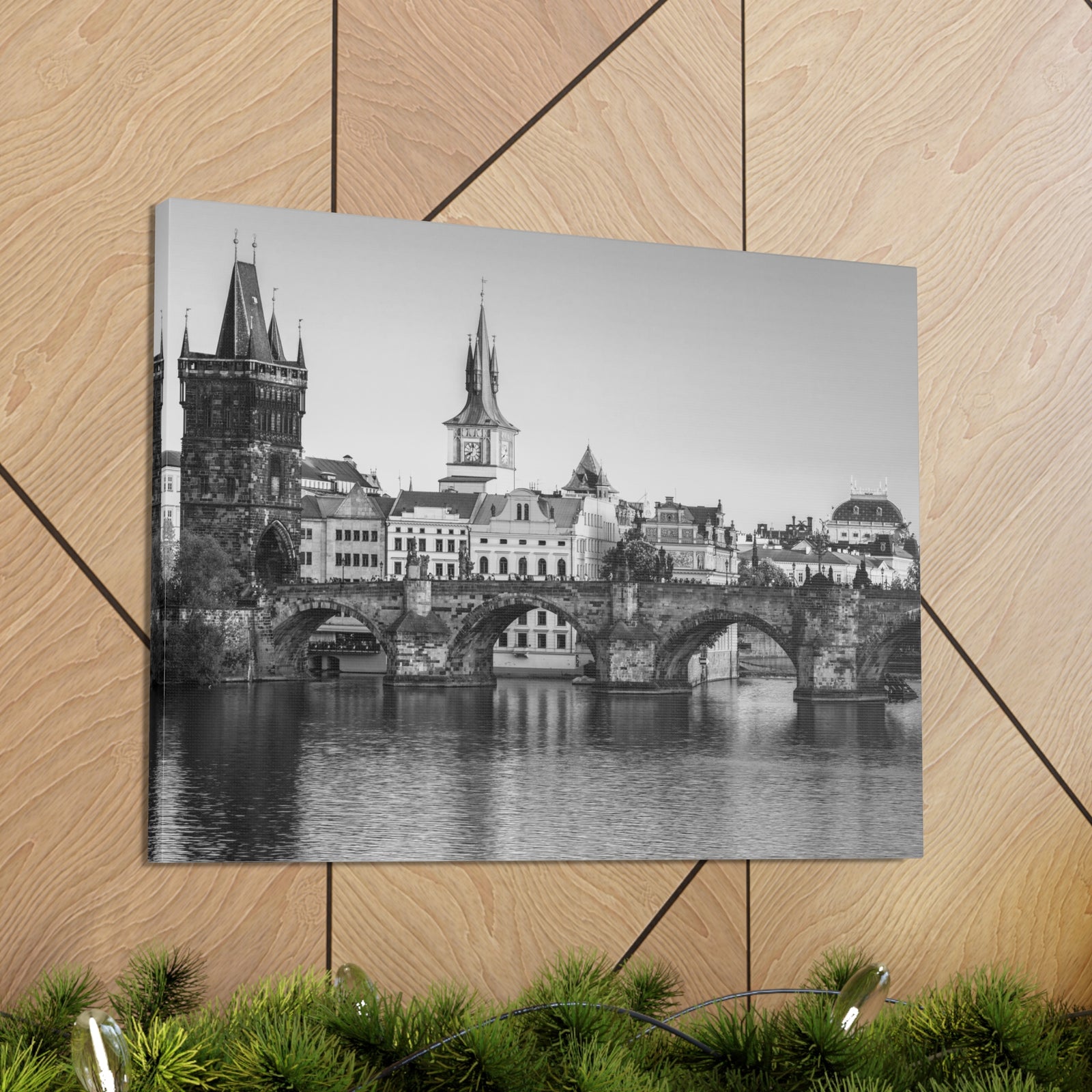 Prague Black And White Skyline Canvas Artwork High-Quality Breathtaking Stunning Cityscape for Home Decor Ready to Hang-Express Your Love Gifts
