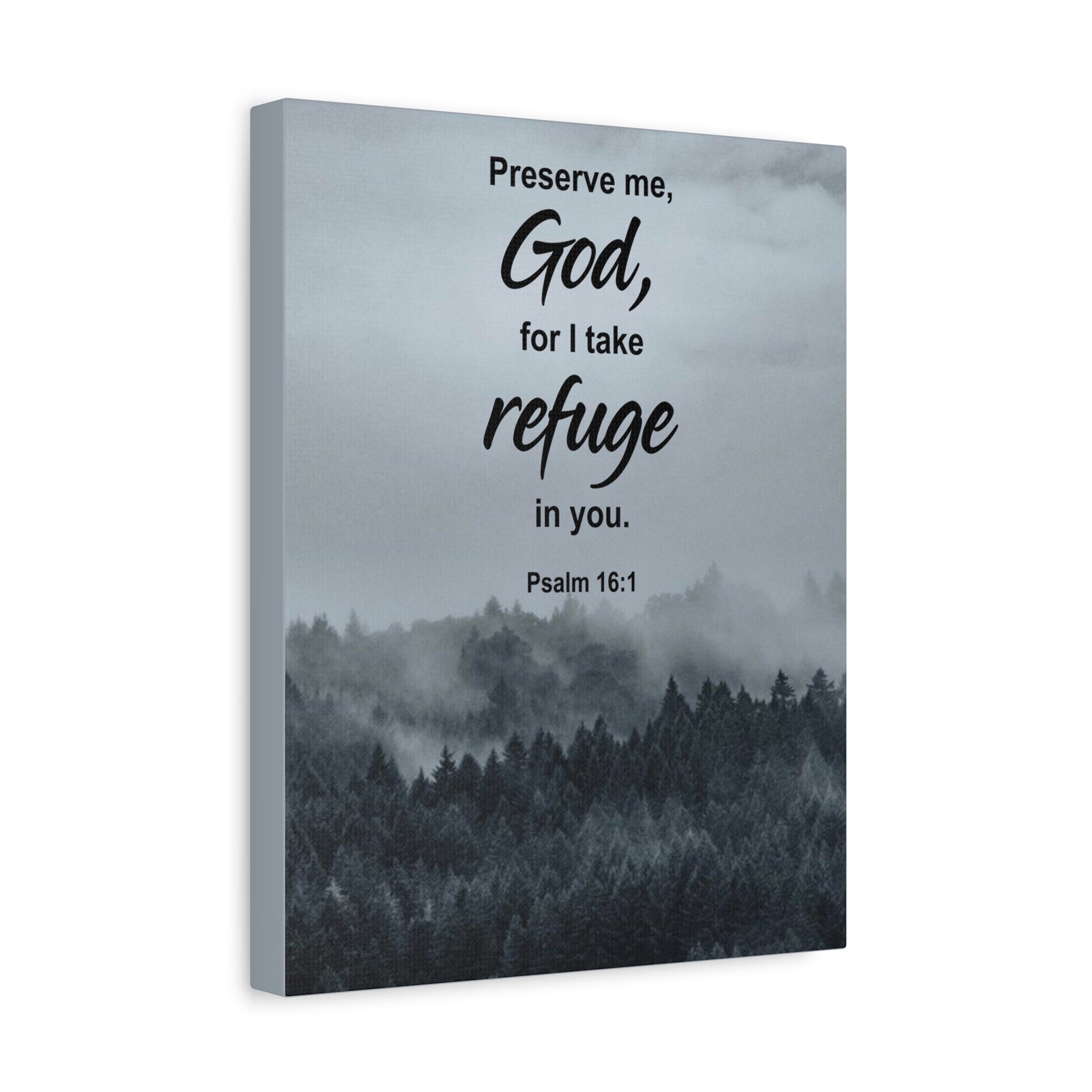 Scripture Canvas Preserve Me God Psalm 16:1 Christian Wall Art Bible Verse Print Ready to Hang-Express Your Love Gifts