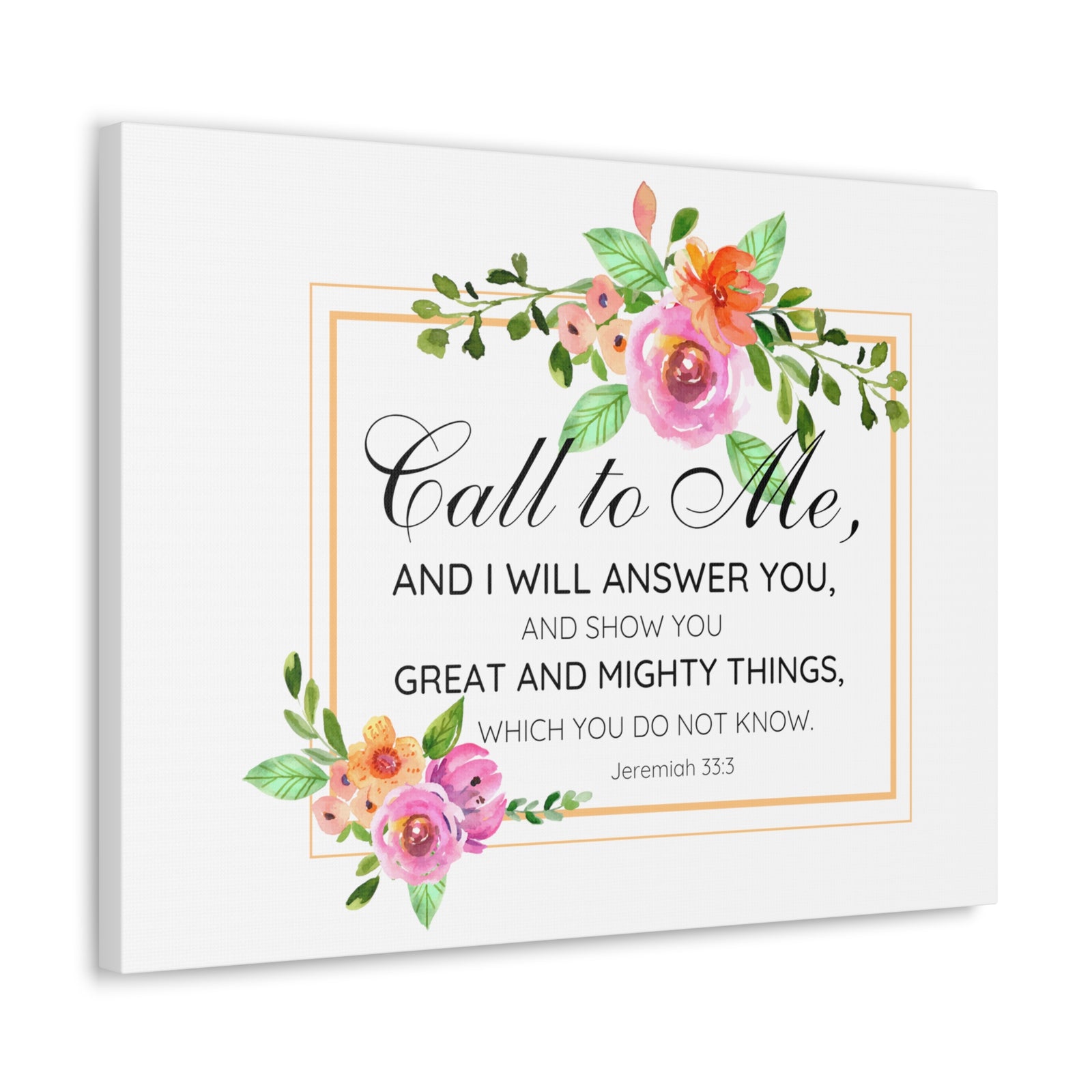 Scripture Walls Jeremiah 33:3 Call to Me Bible Verse Canvas Christian Wall Art Ready to Hang Unframed-Express Your Love Gifts