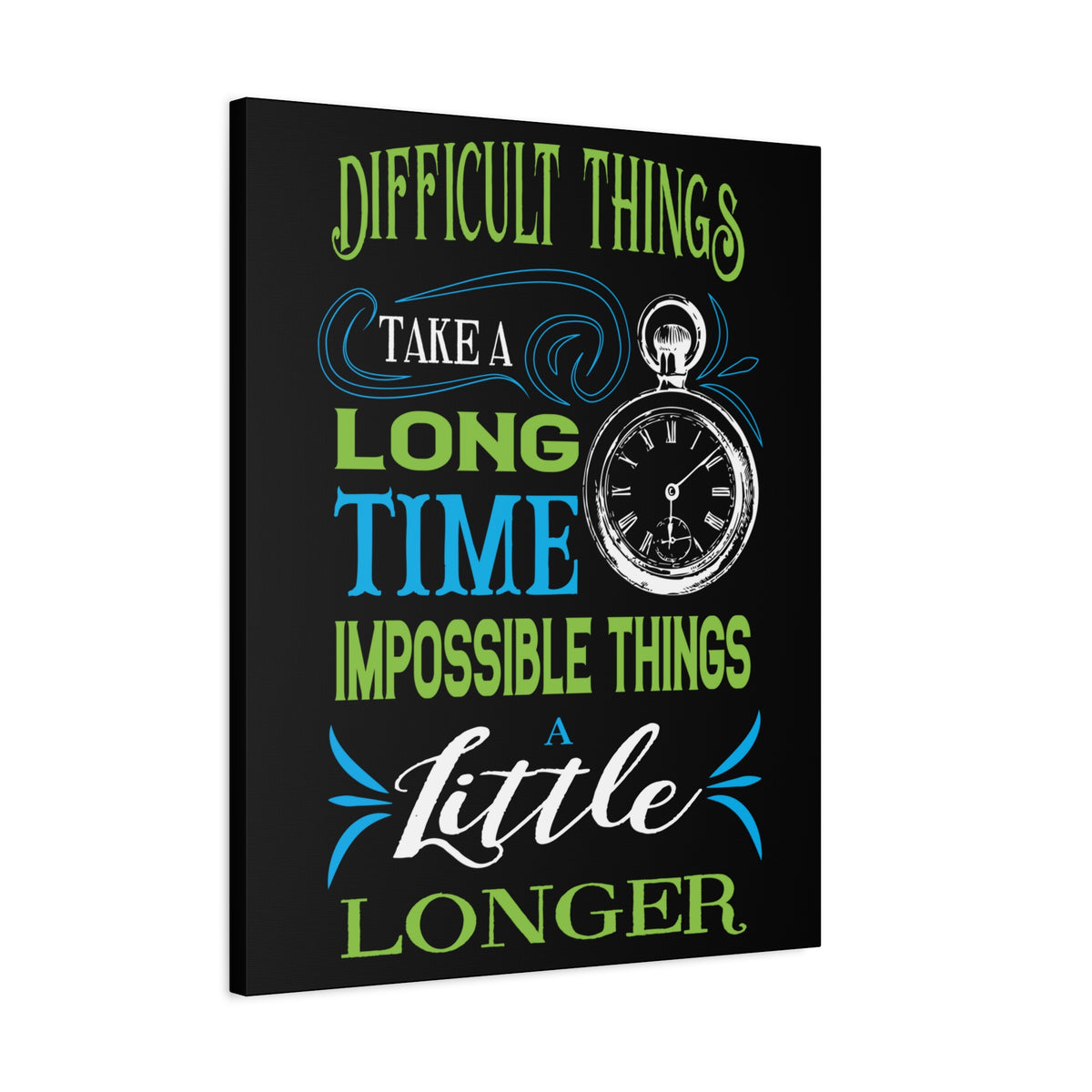 Inspirational Quote Canvas Long Time Wall Art Motivational Motto Inspiring Prints Artwork Decor Ready to Hang-Express Your Love Gifts