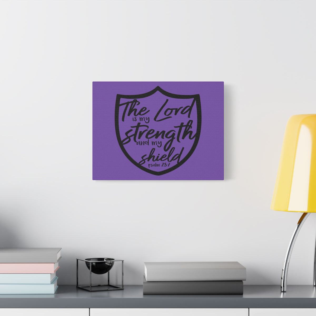 Scripture Canvas The Lord Is Psalm 28:7 Christian Wall Art Bible Verse Print Ready to Hang-Express Your Love Gifts