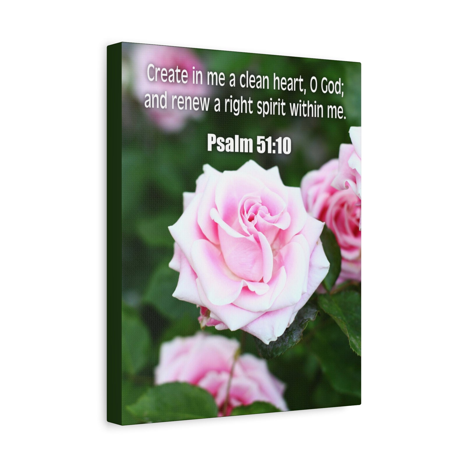 Scripture Canvas Create In Me Psalm 51:10 Christian Wall Art Bible Verse Print Ready to Hang-Express Your Love Gifts
