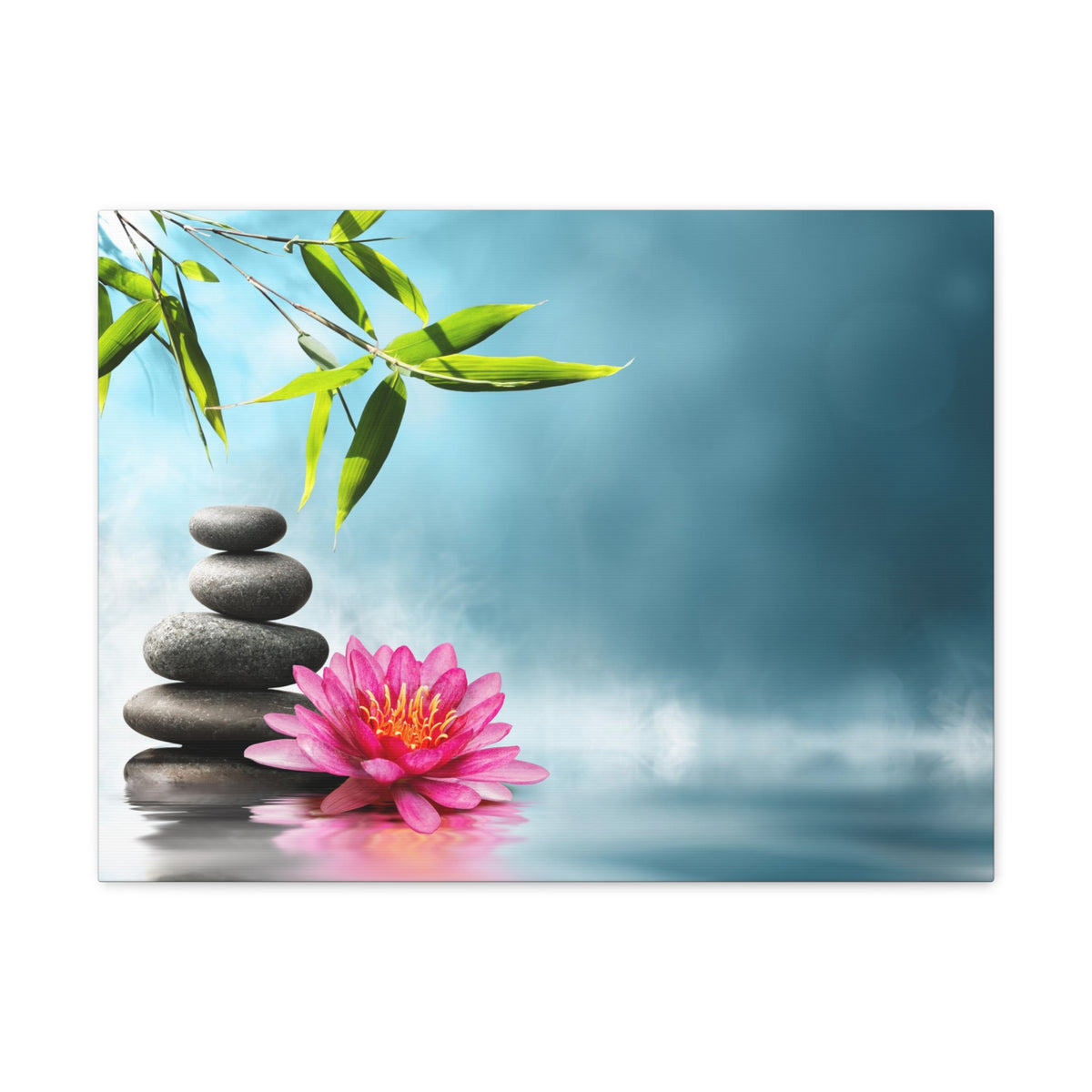 Waterlily with Stones Forest Floral Nature Photography Canvas Wall Art for Home Decor Ready-to-Hang-Express Your Love Gifts