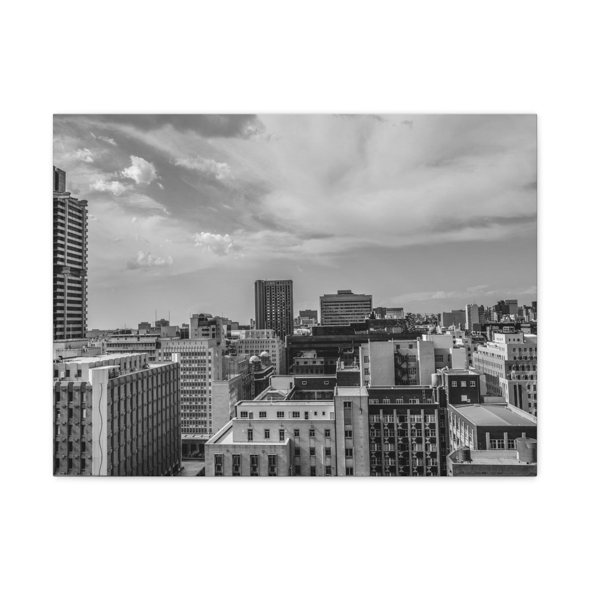 Johannesburg Black And White Skyline Canvas Artwork High-Quality Breathtaking Stunning Cityscape for Home Decor Ready to Hang-Express Your Love Gifts
