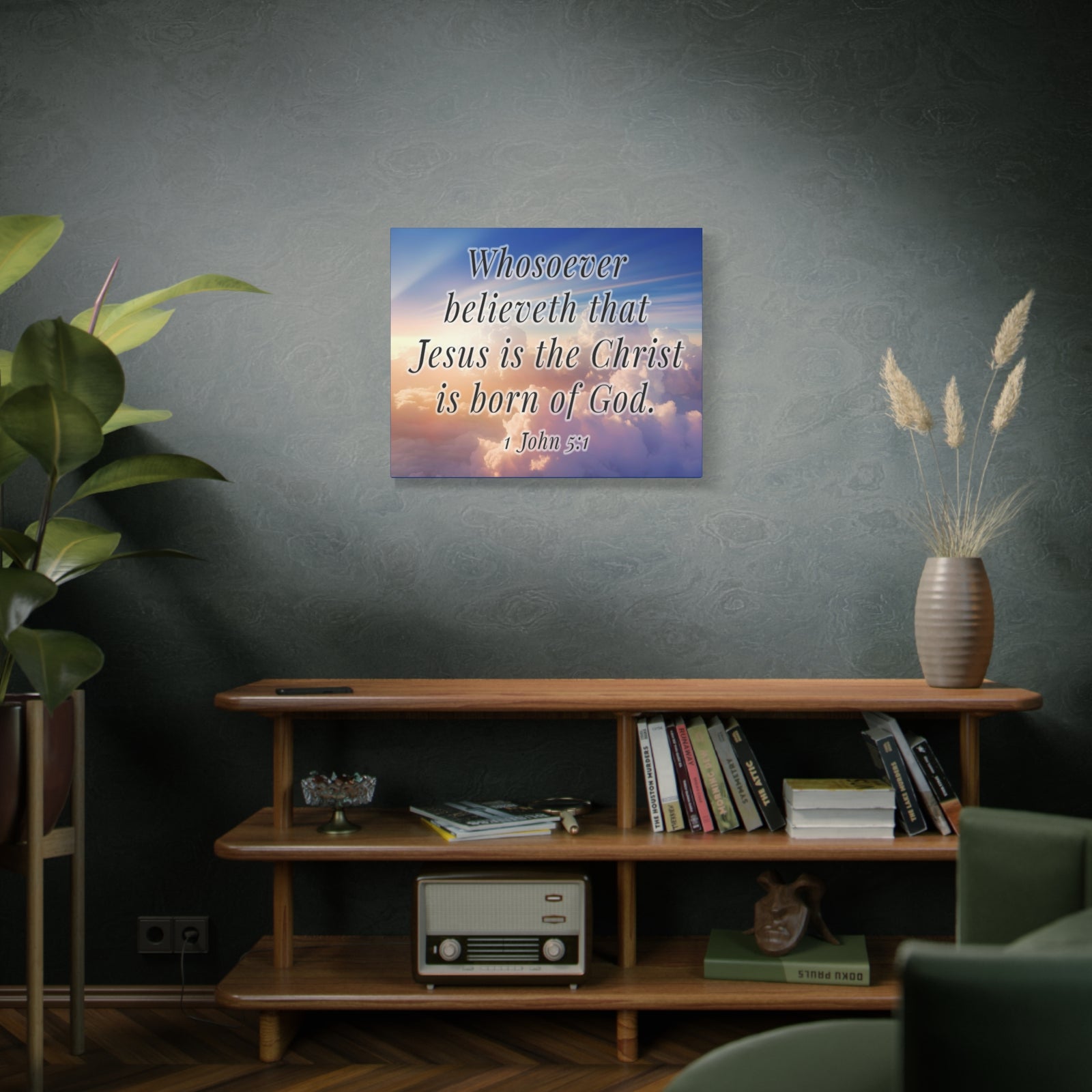 Scripture Walls 1 John 5:1 Jesus is the Christ Bible Verse Canvas Christian Wall Art Ready to Hang Unframed-Express Your Love Gifts