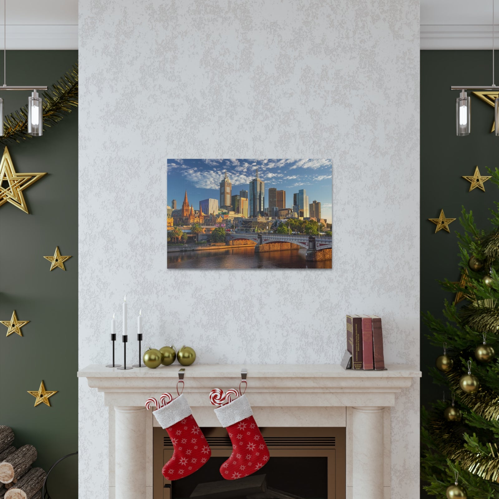 Melbourne Daytime Skyline Canvas Artwork High-Quality Breathtaking Stunning Cityscape for Home Decor Ready to Hang-Express Your Love Gifts