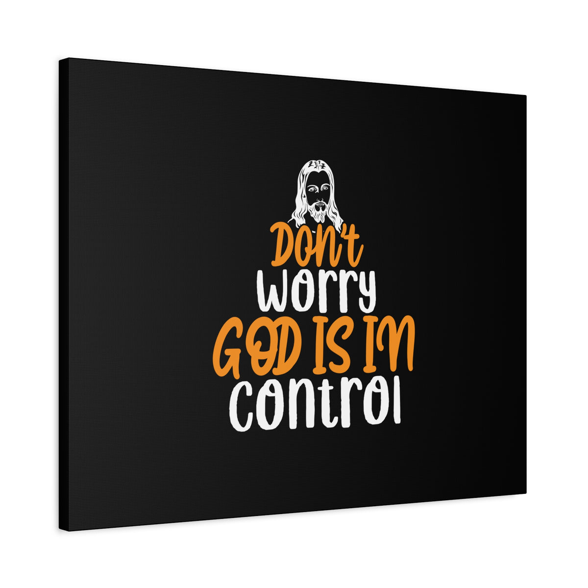 Scripture Canvas God Is In Control Psalm 118:6 Black Christian Wall Art Bible Verse Print Ready to Hang-Express Your Love Gifts