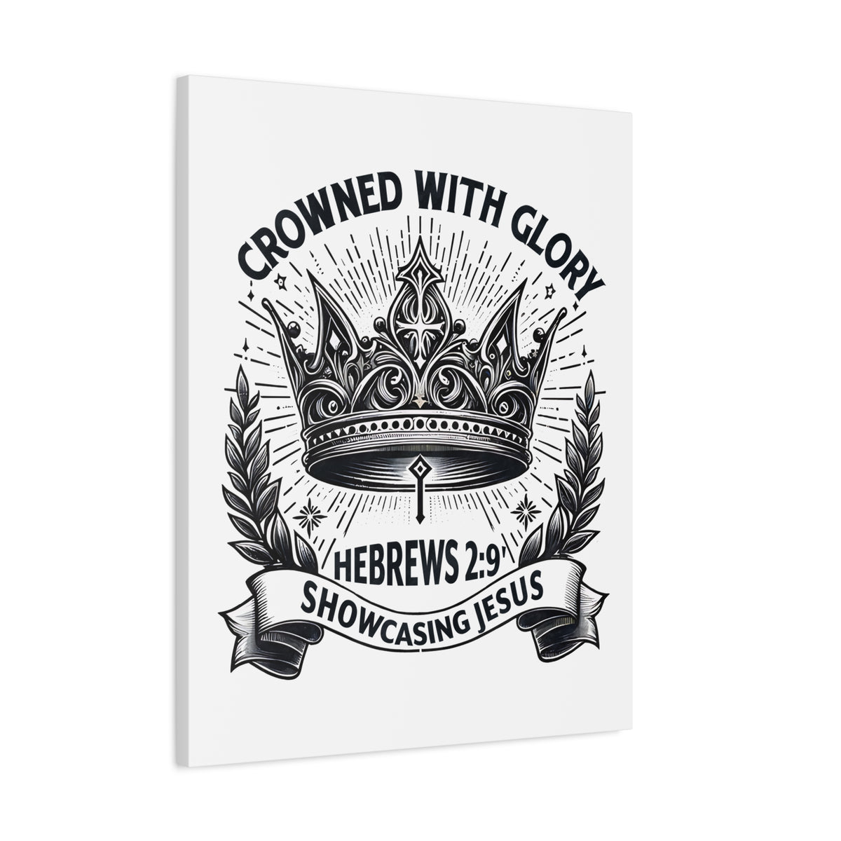 Scripture Walls Hebrews 2:9 Crowned With Glory Bible Verse Canvas Christian Wall Art Ready to Hang Unframed-Express Your Love Gifts