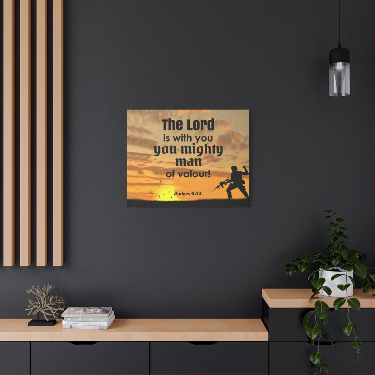 Scripture Wall Lord is with You Judges 6:12 Bible Chapter Canvas Christian Wall Art Ready to Hang-Express Your Love Gifts