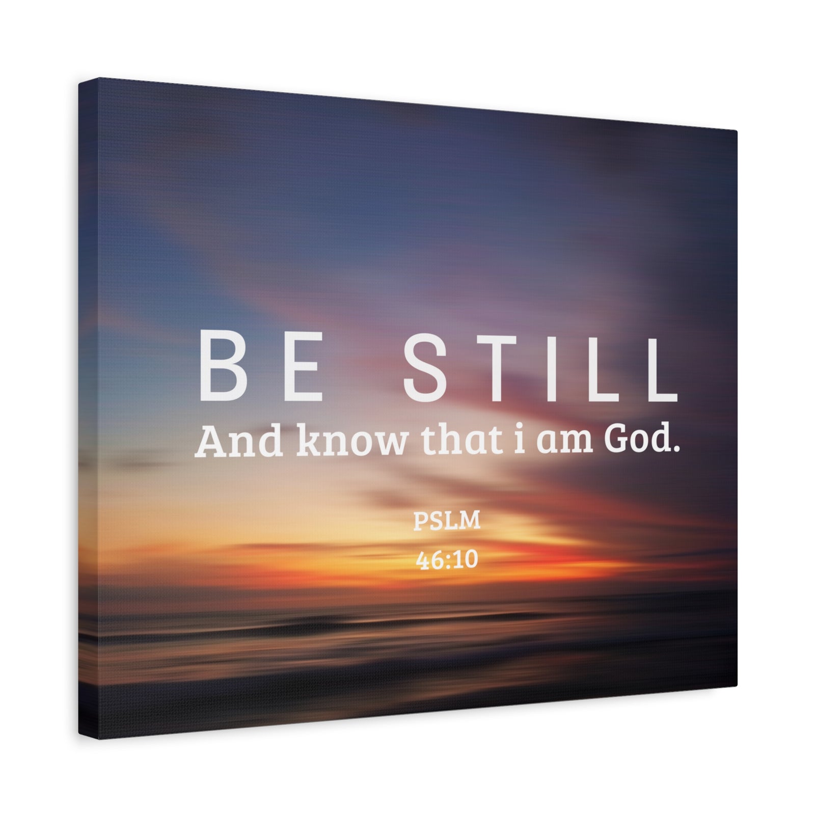 Scripture Canvas Be Still Psalm 46:10 Christian Wall Art Bible Verse Print Ready to Hang-Express Your Love Gifts
