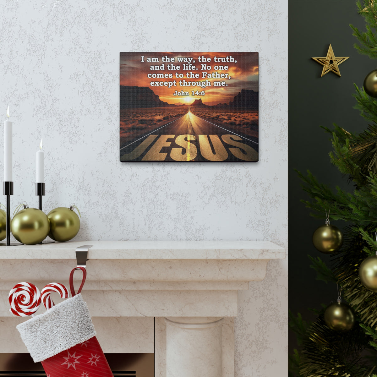 Scripture Walls Way Truth Life John 14:6 Christian Wall Art Print Ready to Hang Unframed-Express Your Love Gifts