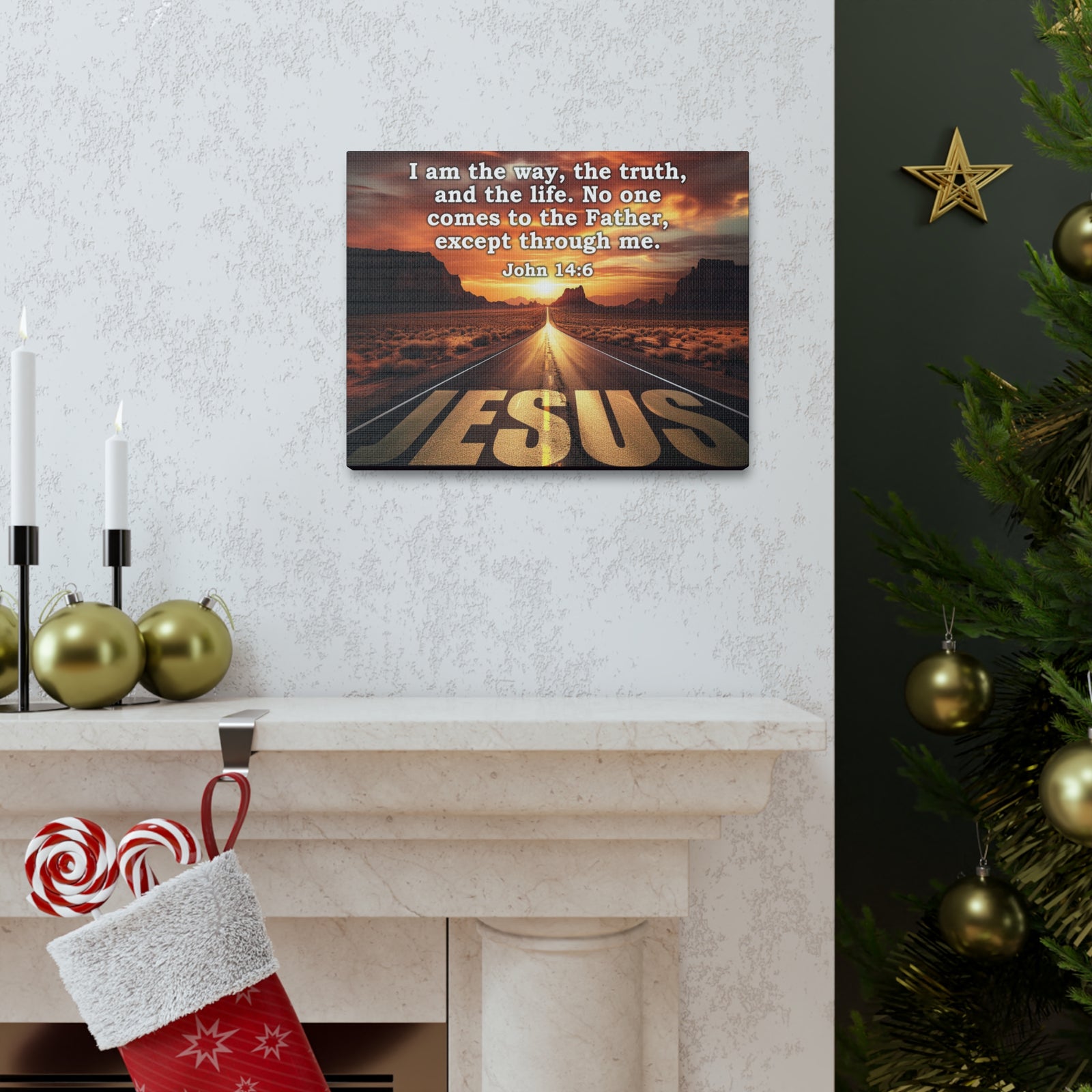 Scripture Walls Way Truth Life John 14:6 Christian Wall Art Print Ready to Hang Unframed-Express Your Love Gifts