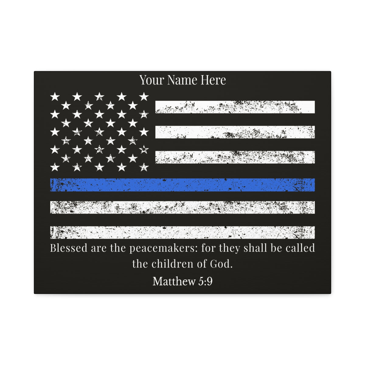 Scripture Walls Personalized Matthew 5:9 Police Officer Badge Bible Canvas Christian Wall Art Ready to Hang Unframed-Express Your Love Gifts