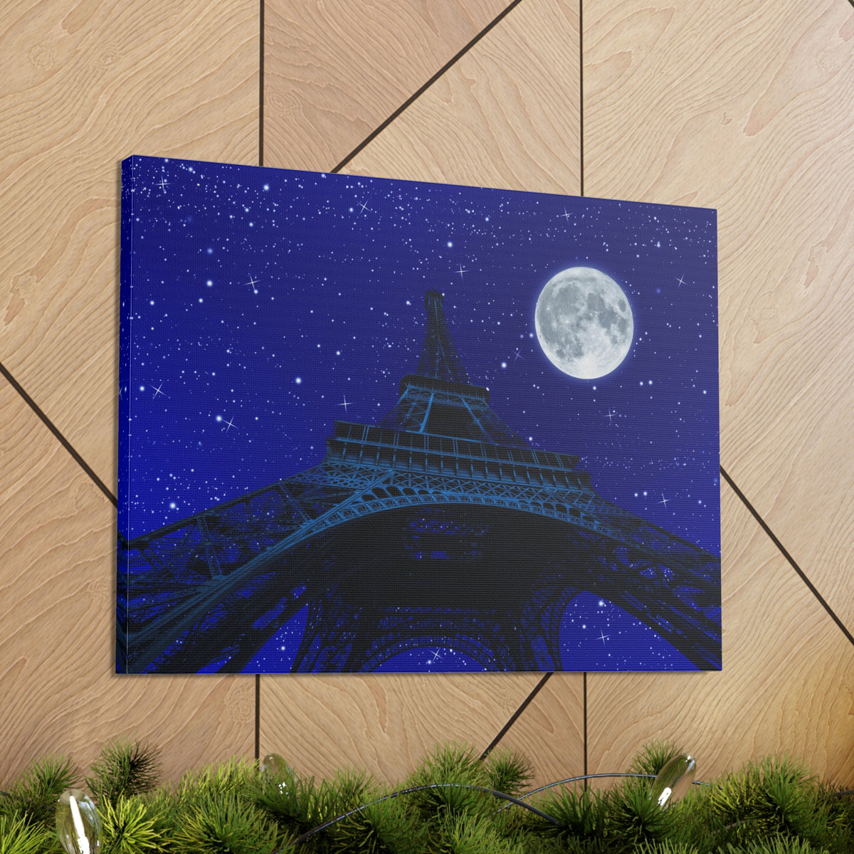 Paris Under Moonlight France Canvas Artwork High-Quality Breathtaking French City for Home Decor Ready to Hang-Express Your Love Gifts