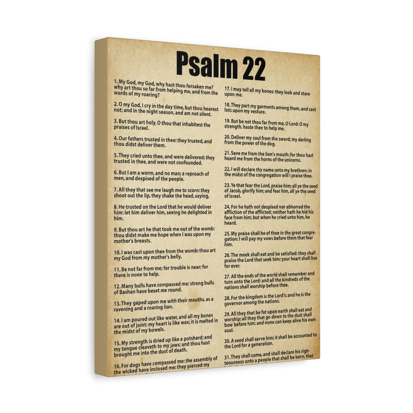 Scripture Canvas Desperate For God's Help Psalm 22 Christian Wall Art Bible Verse Print Ready to Hang-Express Your Love Gifts