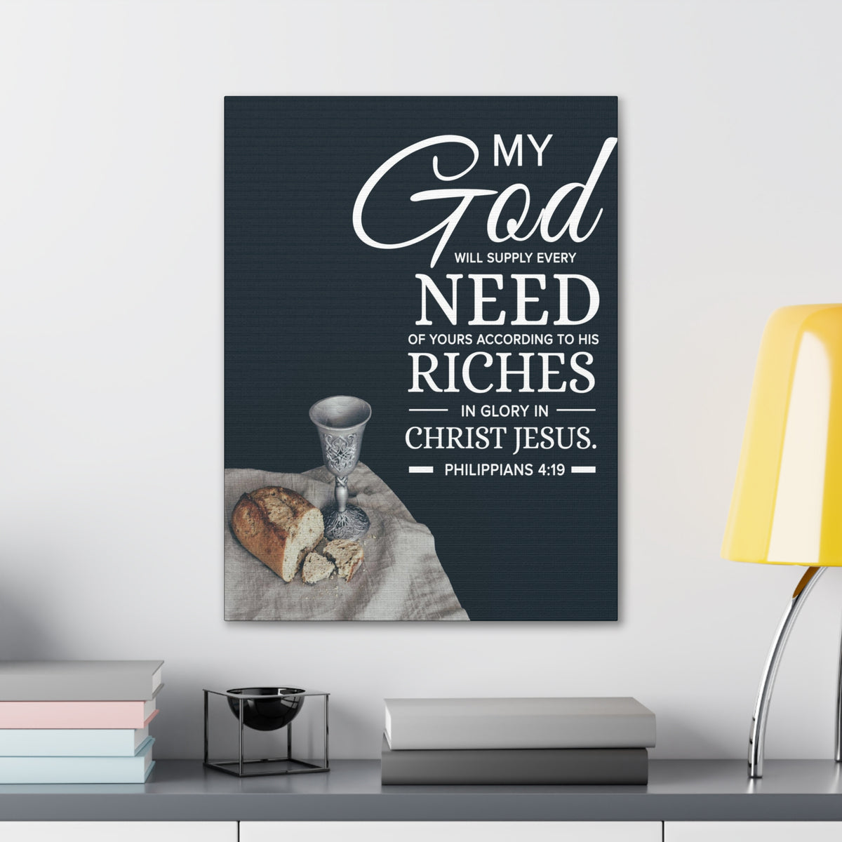 Bible Verse Canvas My God Need Riches Philippians 4:19 Wall Art Christian Home Decor-Express Your Love Gifts
